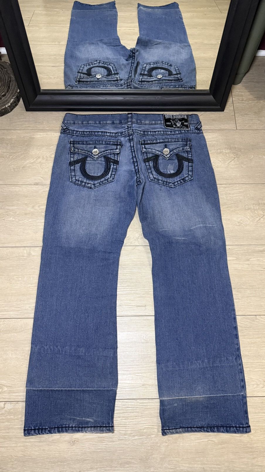 True Religion Y2K 2000s True Religion Ricky Super T Black Denim Jeans Size US 38 / EU 54 - 1 Thumbnail
