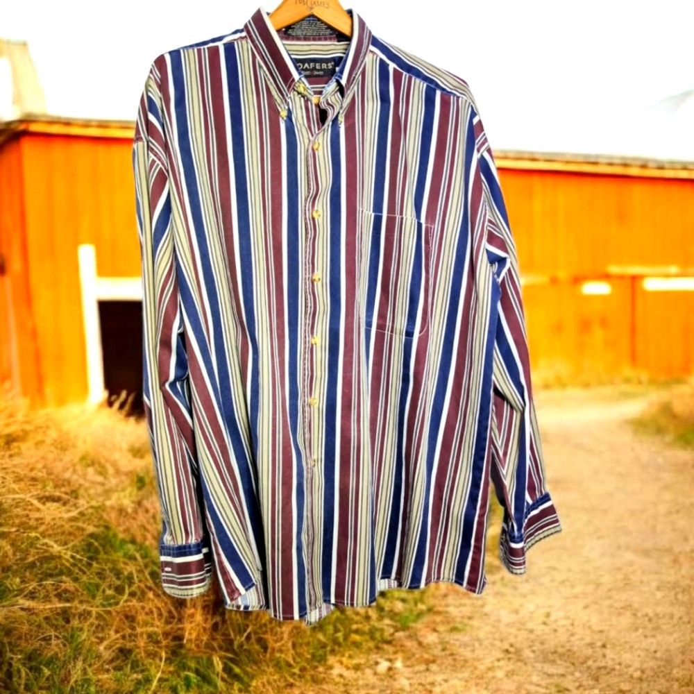 Designer Reed St James Loafers sz XL Men's Striped Shirt - Multicolo Size US XL / EU 56 / 4 - 1 Thumbnail