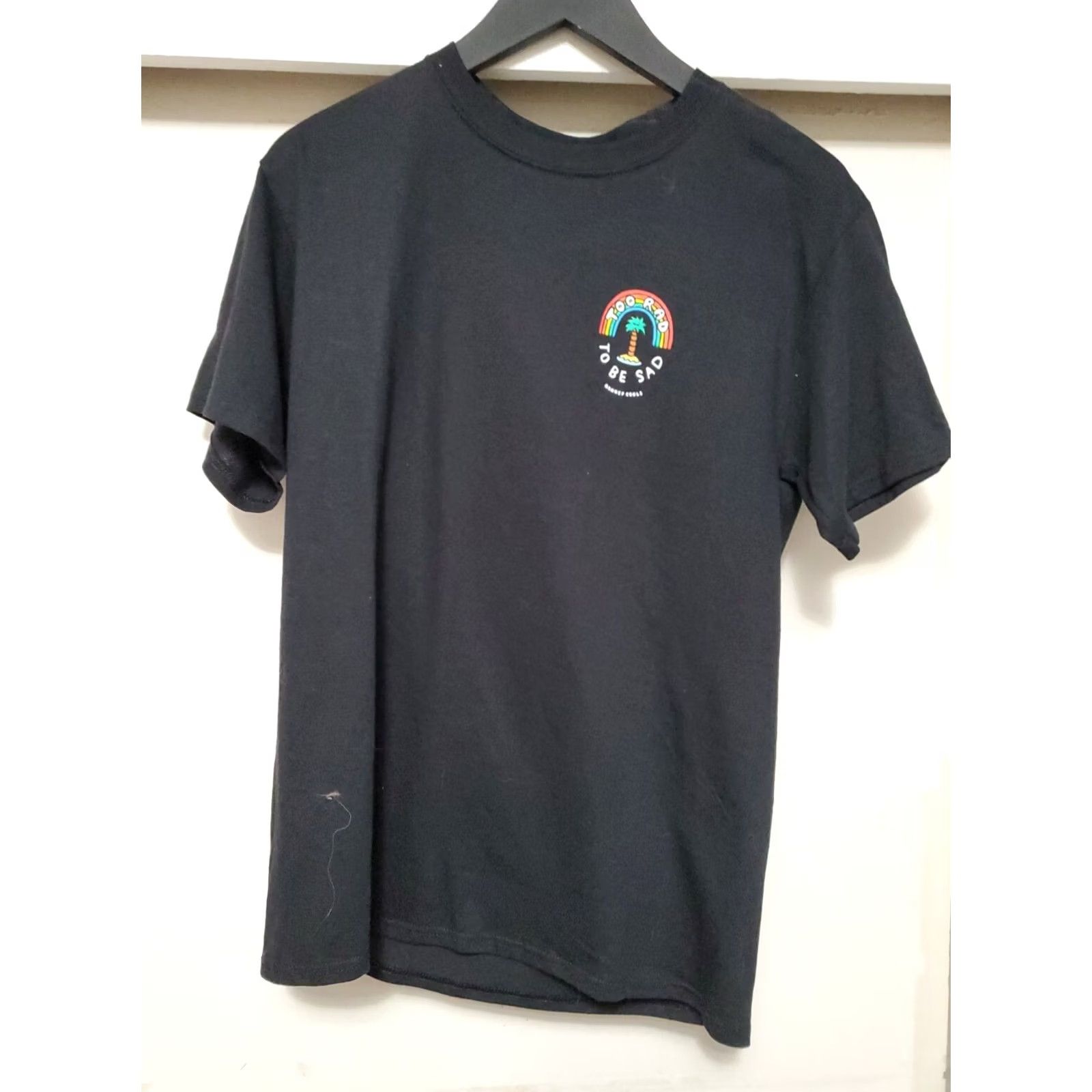 Barney Cools Tshirt Small Black Short Sleeve Too Rad To Be Sad 90s Mens, Men's — image 5 of 6