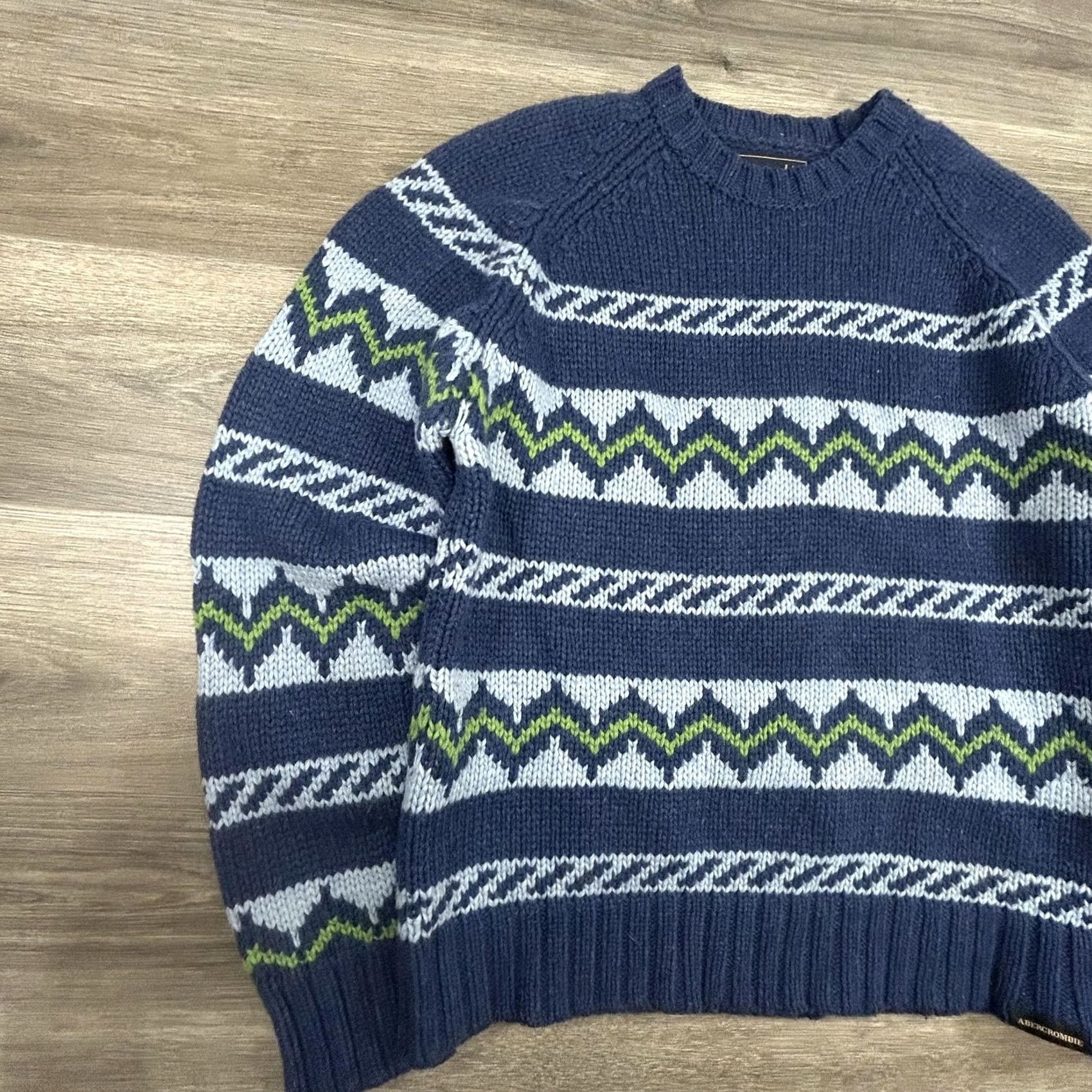 Abercrombie & Fitch Vintage Abercrombie & Fitch Sweater Mens XL Lambswool Fair Isle Chunky Knit 90s Size US XL / EU 56 / 4 - 4 Thumbnail