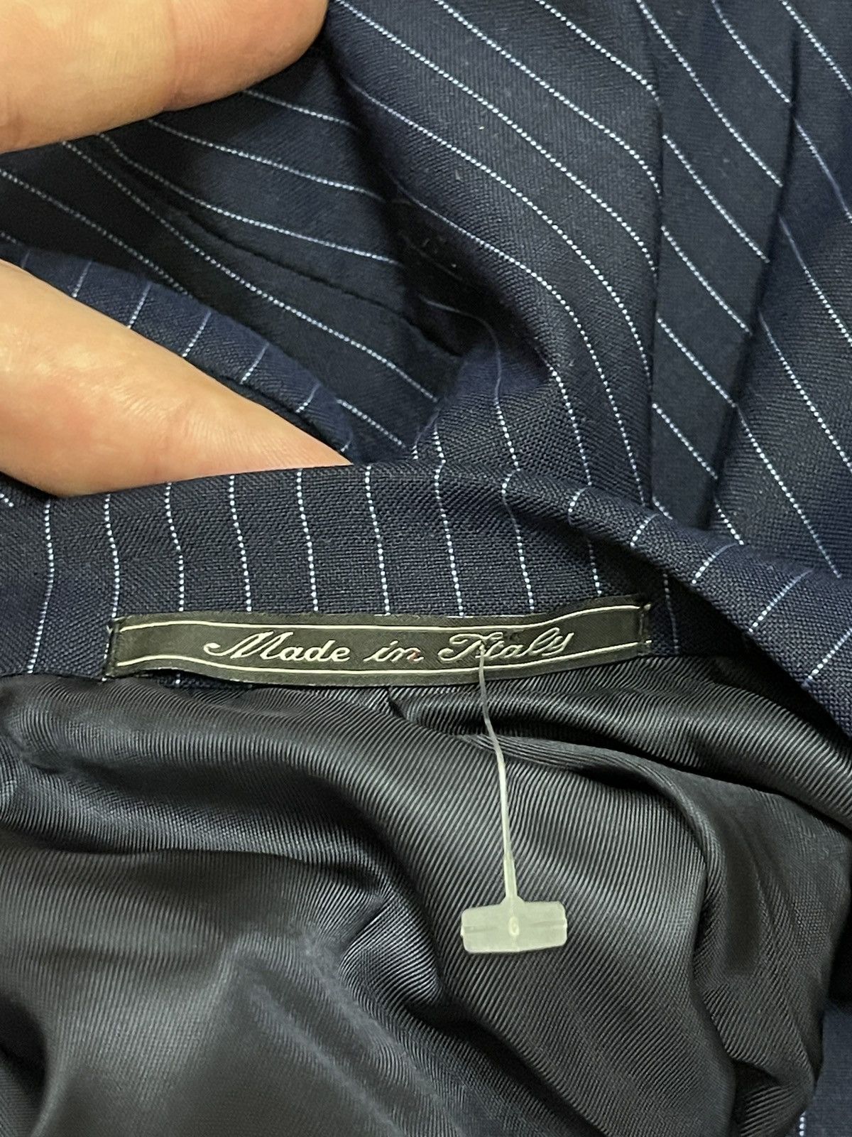 Corneliani blue striped wool mohair 2 button blazer
