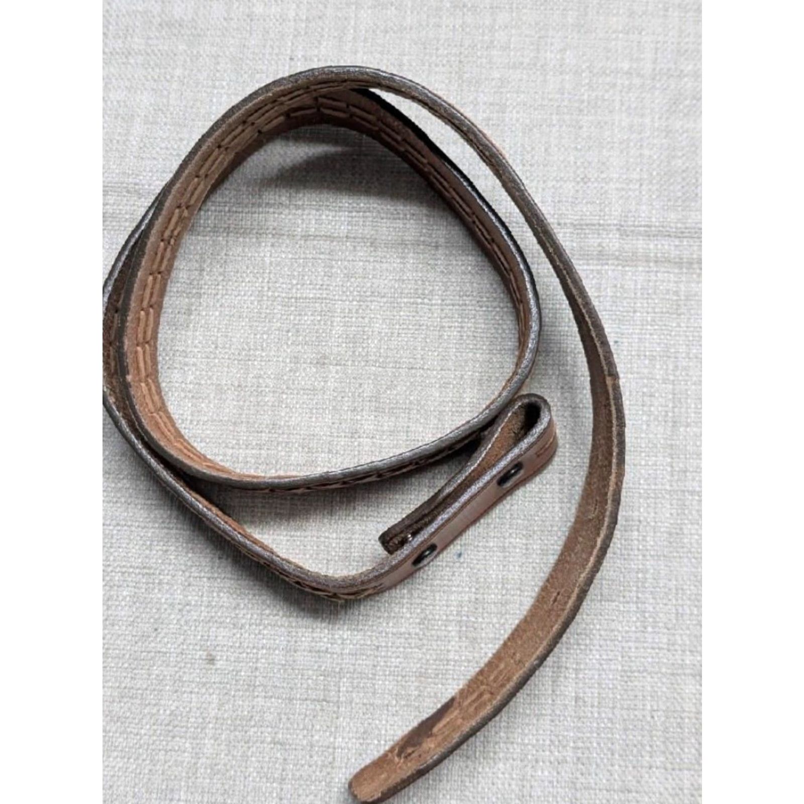 Vintage VINTAGE handcrafted western belt for Men 34 brown cowhide leather Tooled Braided buckle belt 1-3/8" width Size 34 - 7 Thumbnail