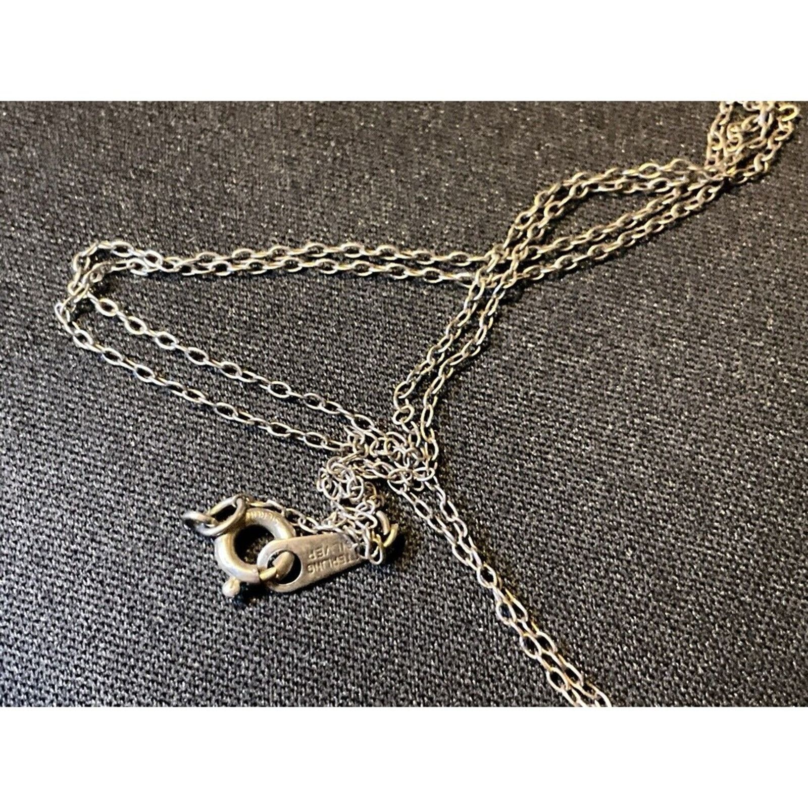 Other Vintage Sterling Amber Heart Pendant Necklace 16in Size ONE SIZE - 6 Thumbnail