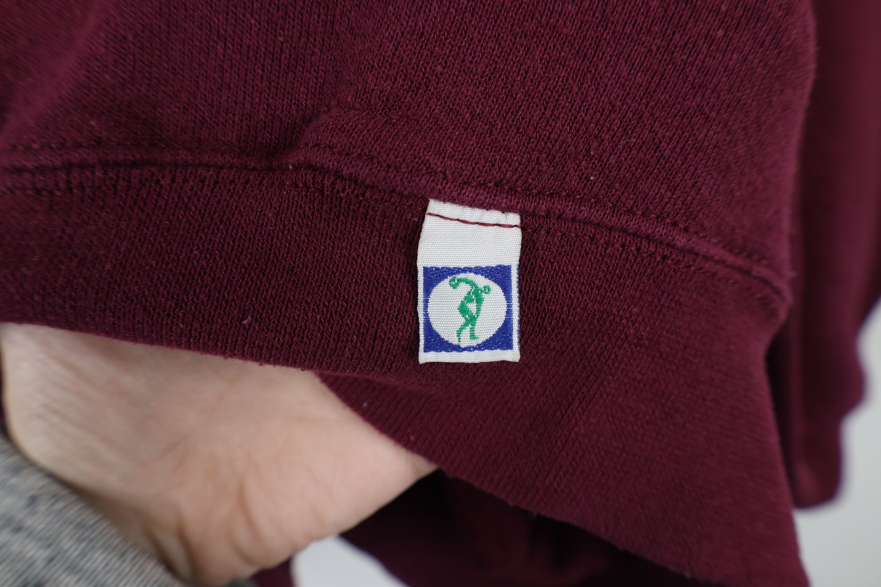 Vintage Vintage 90s Streetwear Blank Crewneck Sweatshirt Burgundy Size US L / EU 52-54 / 3 - 4 Thumbnail