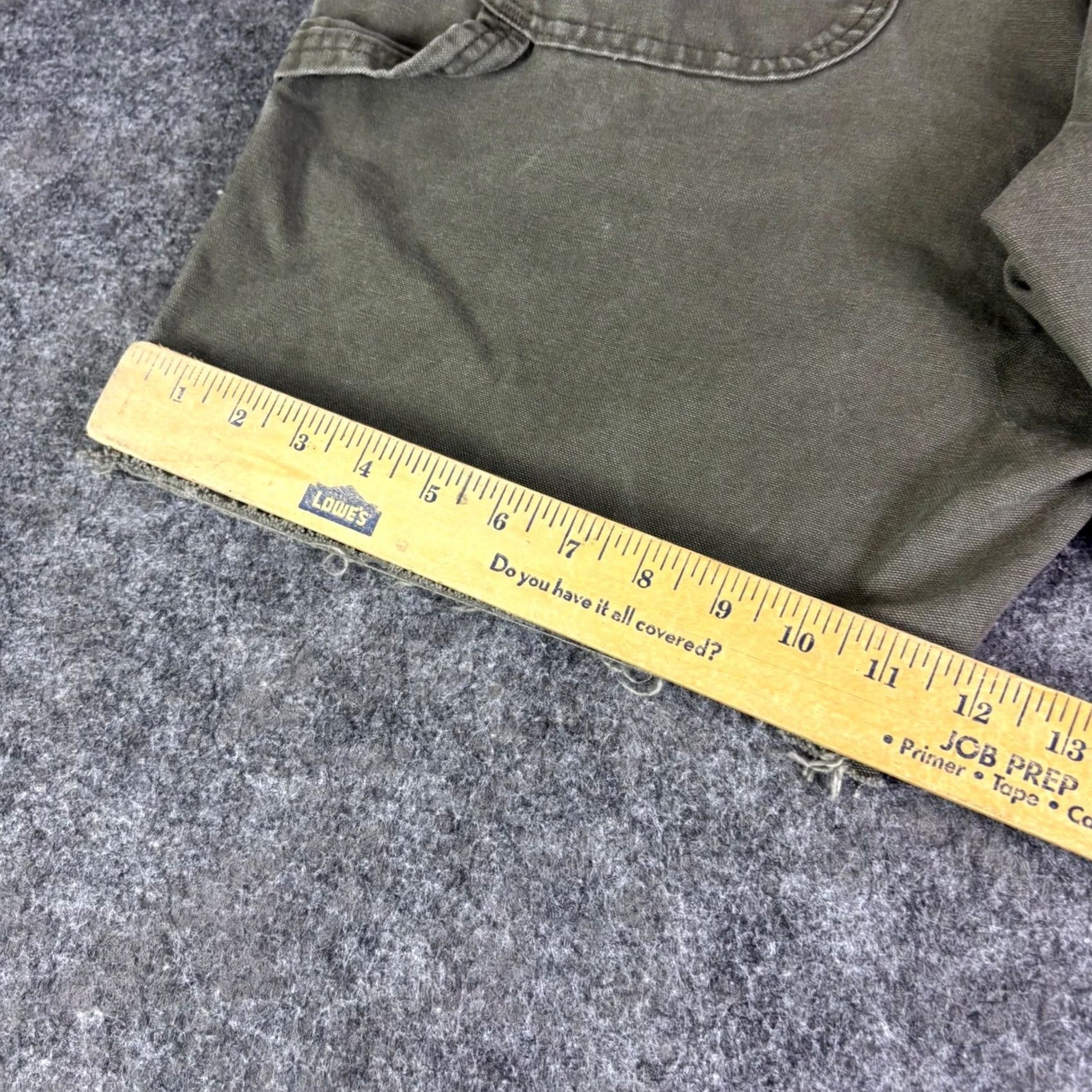 Dickies Dickies Carpenter Shorts Mens 38 Olive Green Canvas Distressed Cargo Pocket Zip Size US 38 / EU 54 - 3 Thumbnail