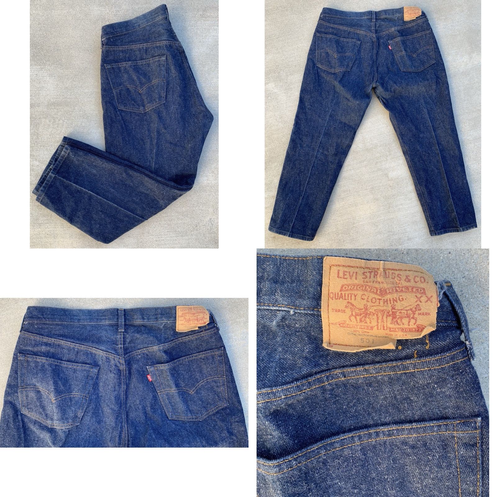 Levi's VINTAGE Levi’s 501 Jeans Made In USA Size 40 Waist 39 Inseam 27.25 Button Fly 100% Cotton Denim Men USA Blue Size US 40 / EU 56 - 8 Thumbnail