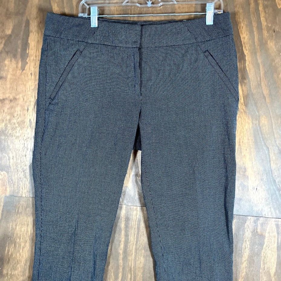Ann Taylor VINTAGE Ann Taylor LOFT Womens Pants Black White Original Straight Stretch 10 Size 24" / US 00 / IT 34 - 2 Thumbnail