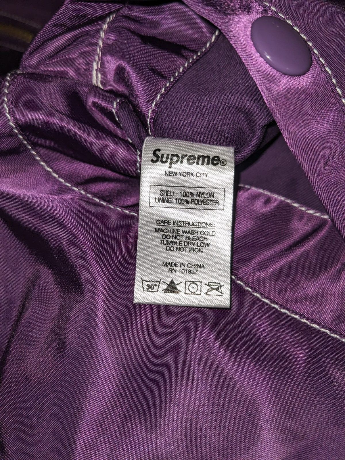 Supreme SS17 SUPREME CONTRAST STITCH REVERSIBLE MA-1 JACKET PURPLE Size US S / EU 44-46 / 1 - 8 Thumbnail
