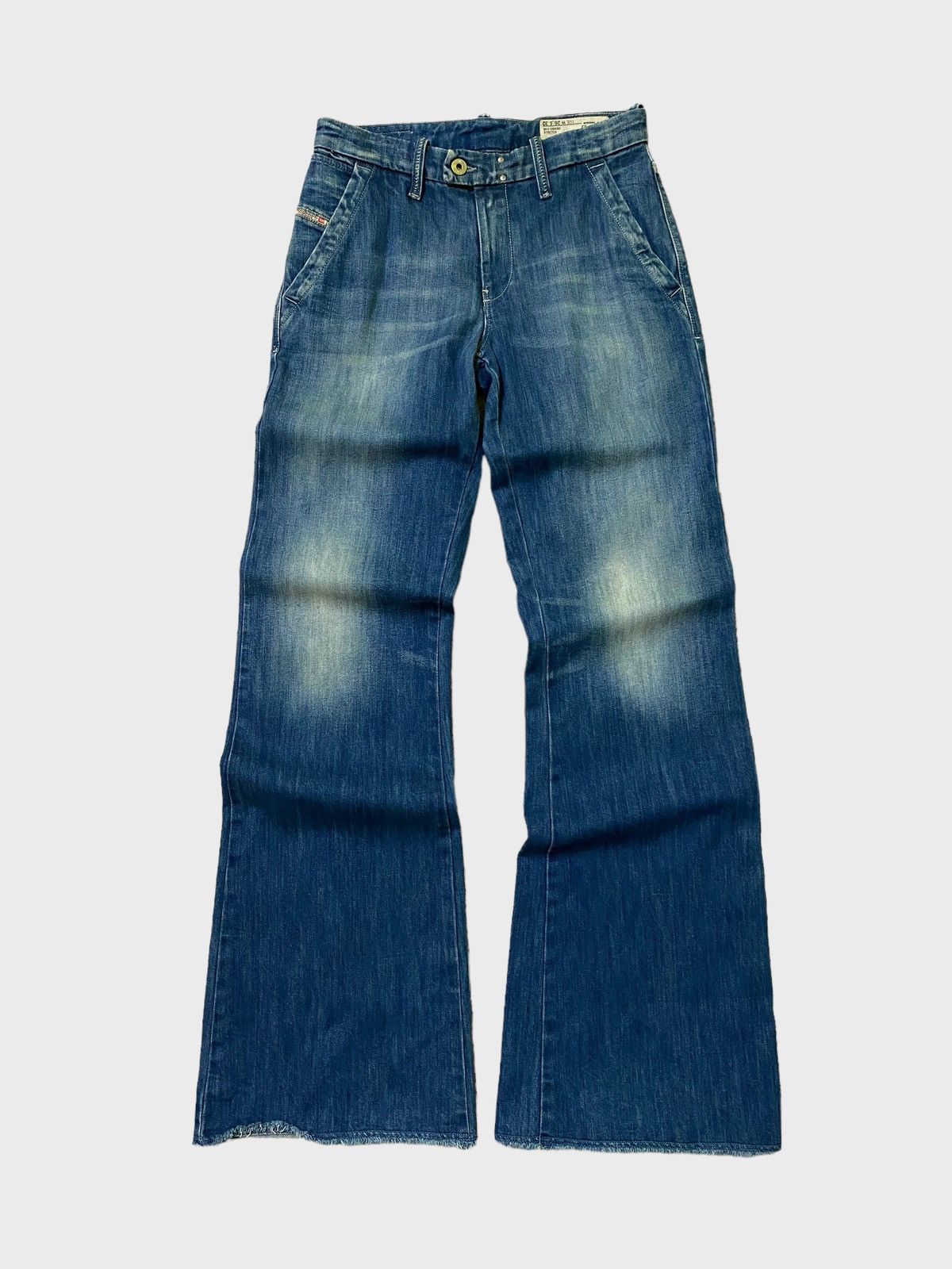 Diesel Flared Balenciaga Style Diesel Washed Wide legs Jeans 90s Size US 27 - 1 Thumbnail