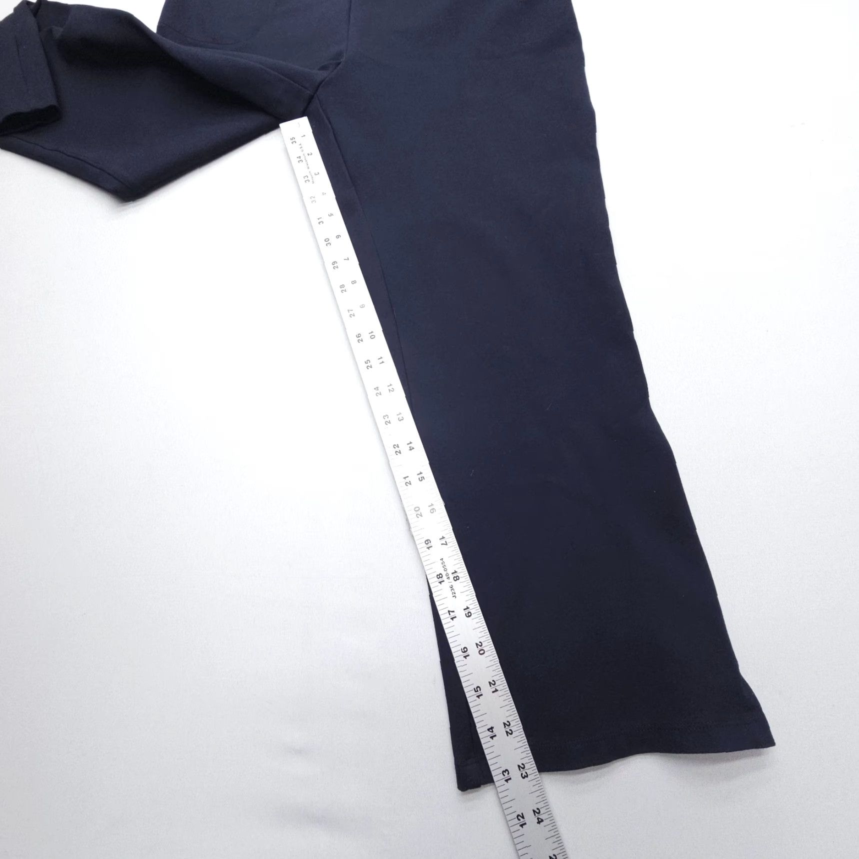 Quince Quince Pull On Navy Blue Quince Ultra Stretch Ponte Kick Flare Pants Large Navy Career Crop Size 36" / US 14 / IT 50 - 5 Thumbnail