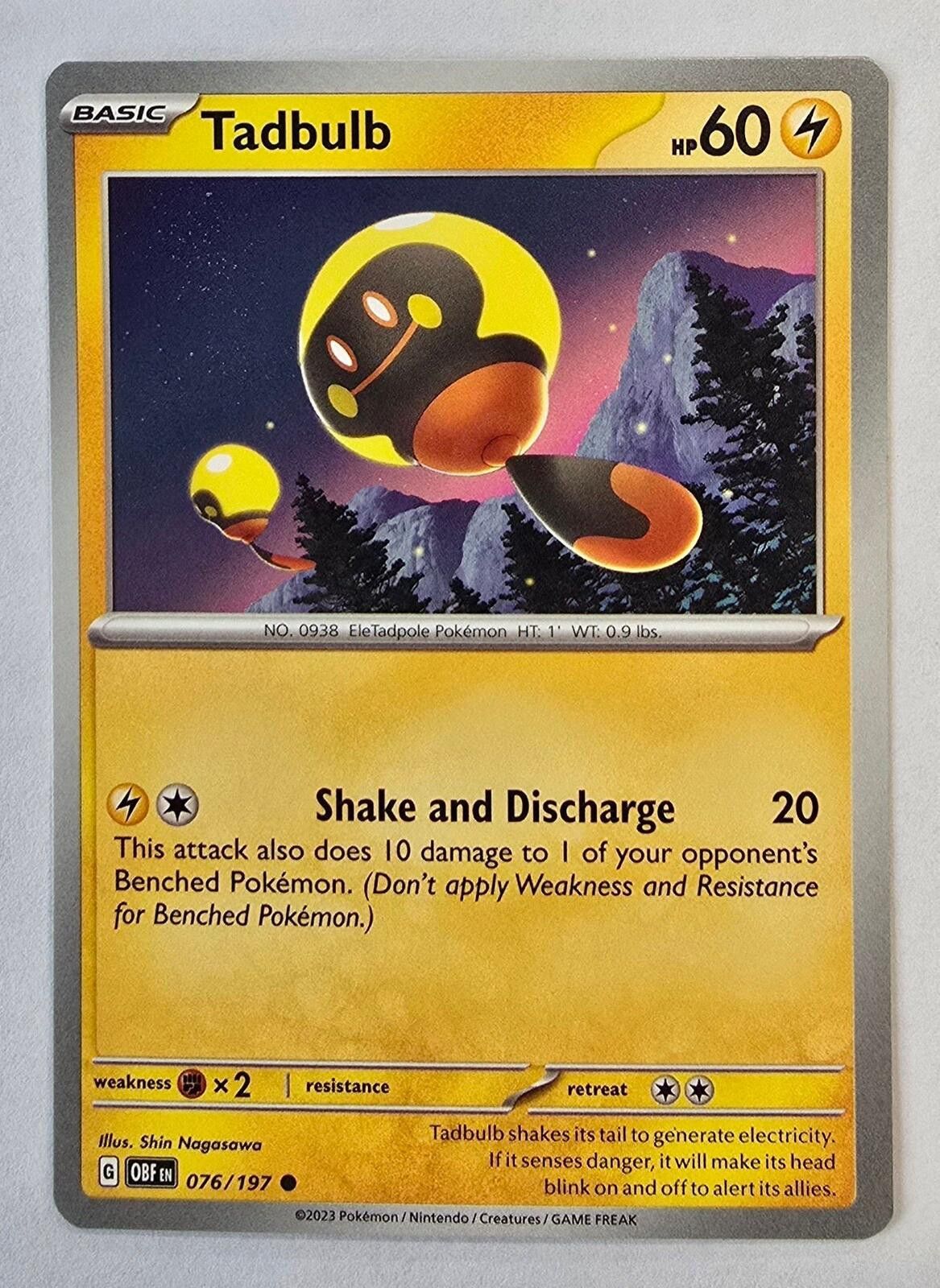 Pokemon Tadbulb card from the Pokémon Obsidian Flames Size ONE SIZE - 1 Thumbnail