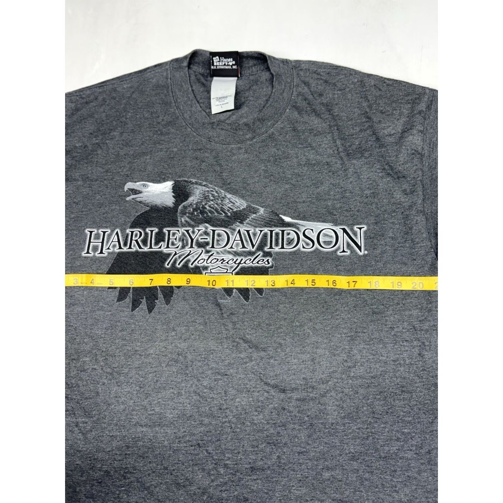 Harley Davidson Harley-Davidson T Shirt Gray Short Sleeve Eagle Logo Back Hit Mens L Size US L / EU 52-54 / 3 - 6 Thumbnail