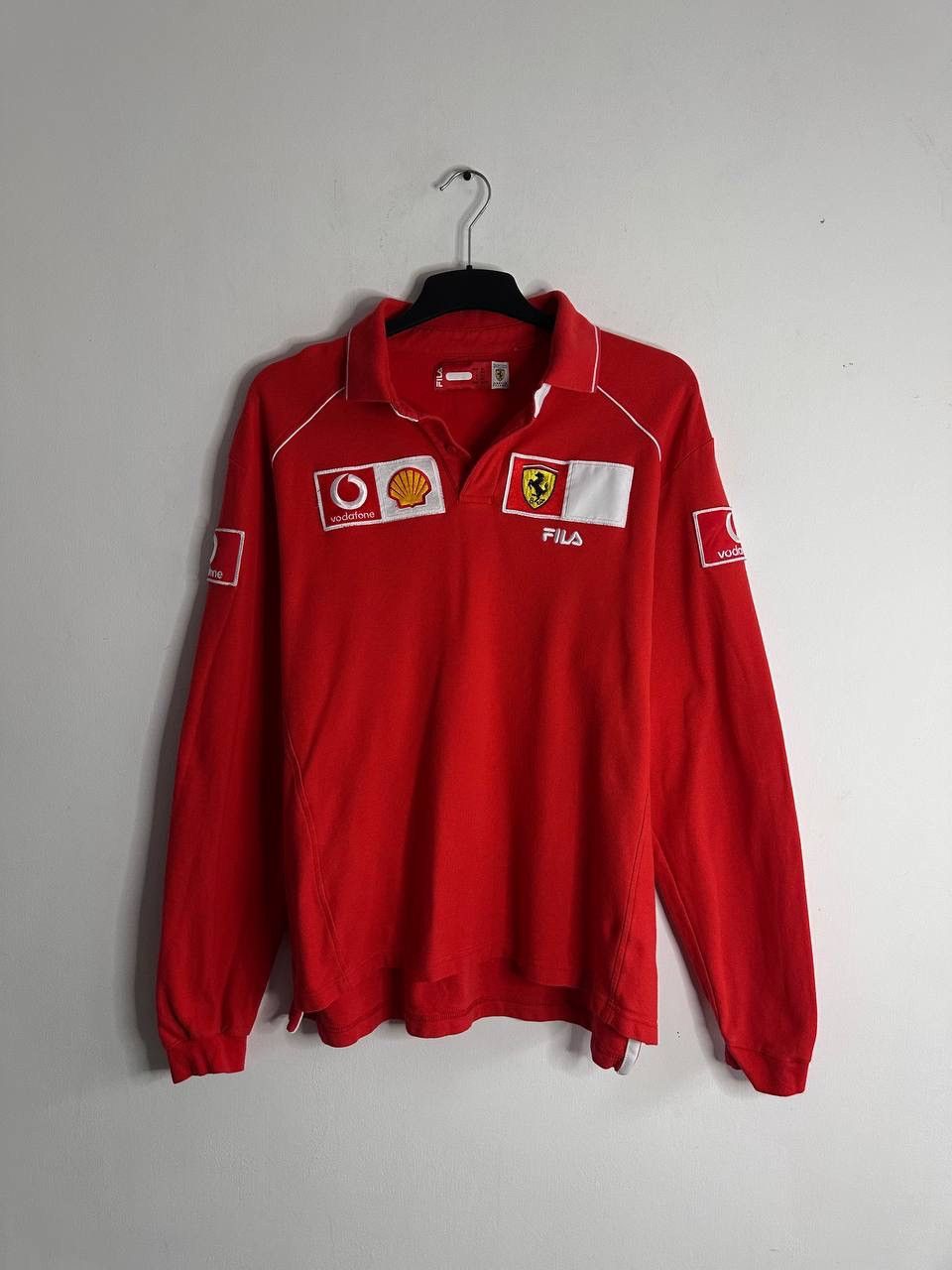 Ferrari Fila Ferrari Vodafone Shell Vintage F1 Team Polo Long Sleeve Size US XL / EU 56 / 4 - 1 Thumbnail
