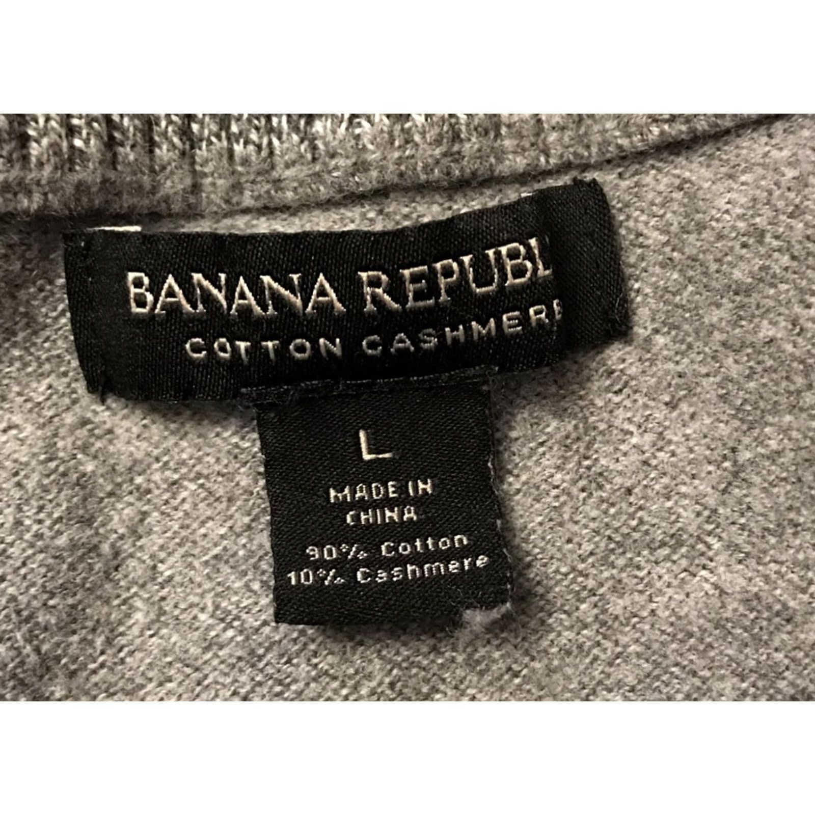 Banana Republic Banana Republic Sweater Mens Large Gray Mock Neck 1/4 Zip Cotton Cashmere 488 Size US L / EU 52-54 / 3 - 3 Thumbnail