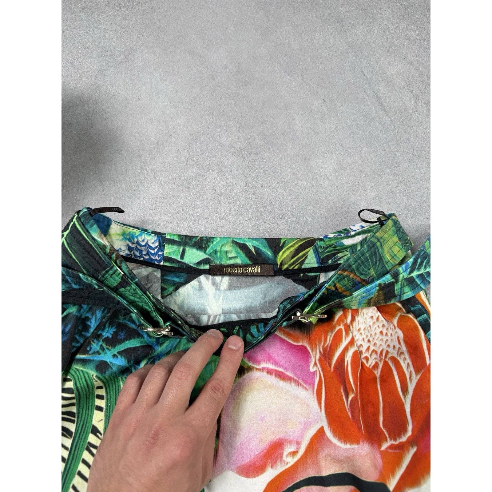 Roberto Cavalli Roberto Cavalli Women Mini Skirt Floral Avant Garde Size 29" - 10 Thumbnail