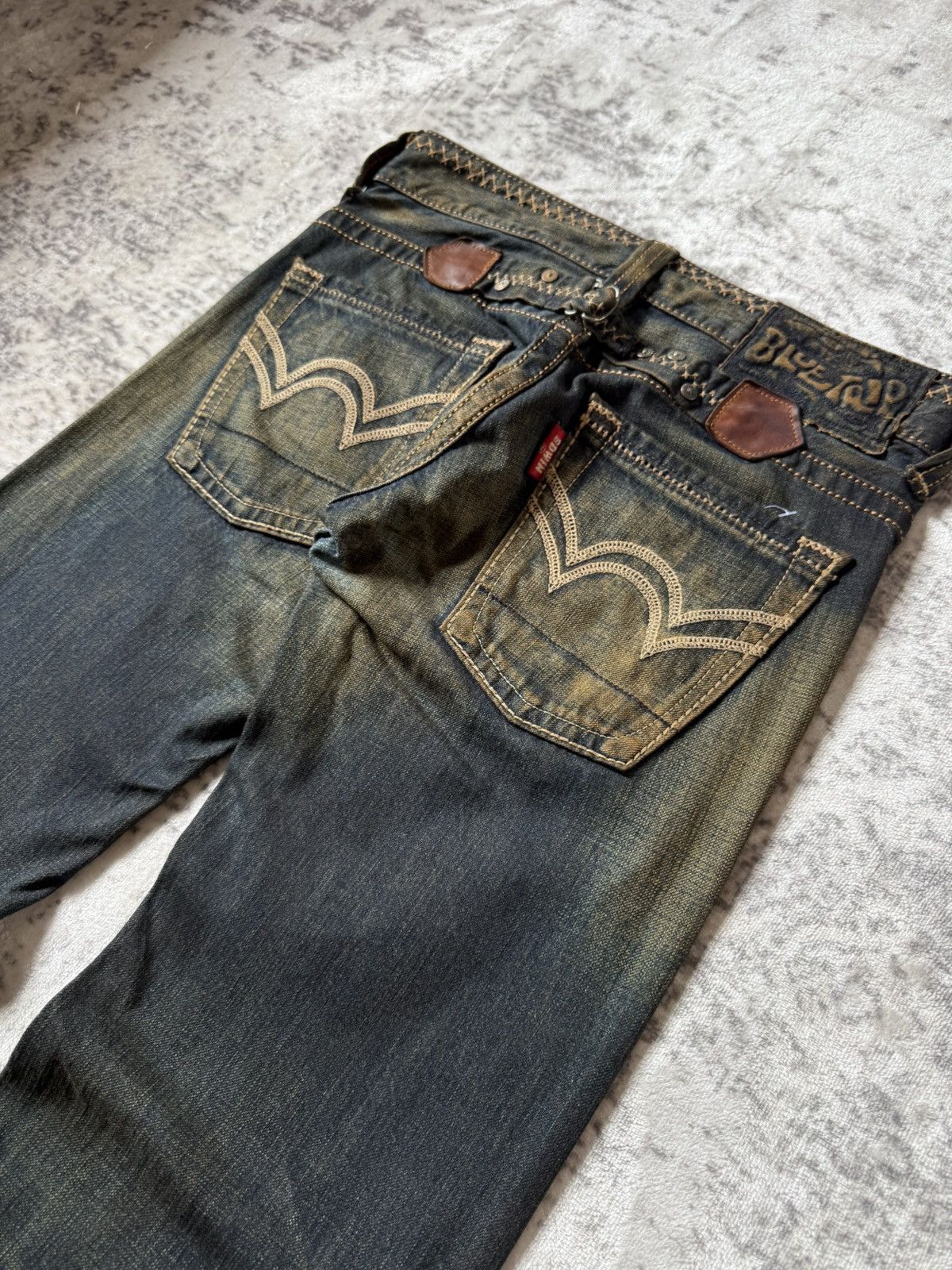 If Six Was Nine Edwin 515 Heavy Mud Washed Over stitch Flared Jeans Size US 28 / EU 44 - 3 Thumbnail