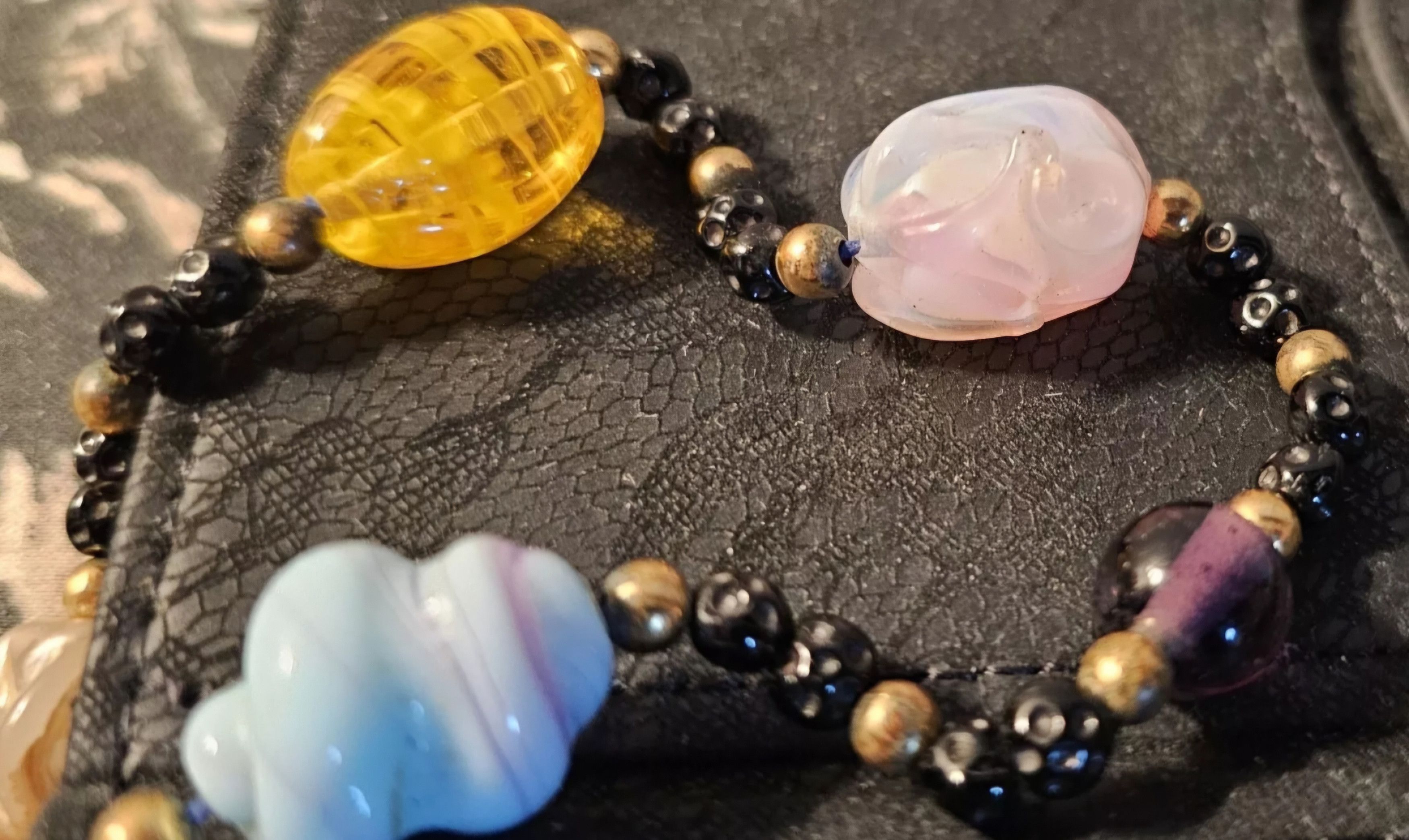Handmade Antique Vintage 53" Lampwork Glass Beads Flapper Necklace Size ONE SIZE - 15 Thumbnail