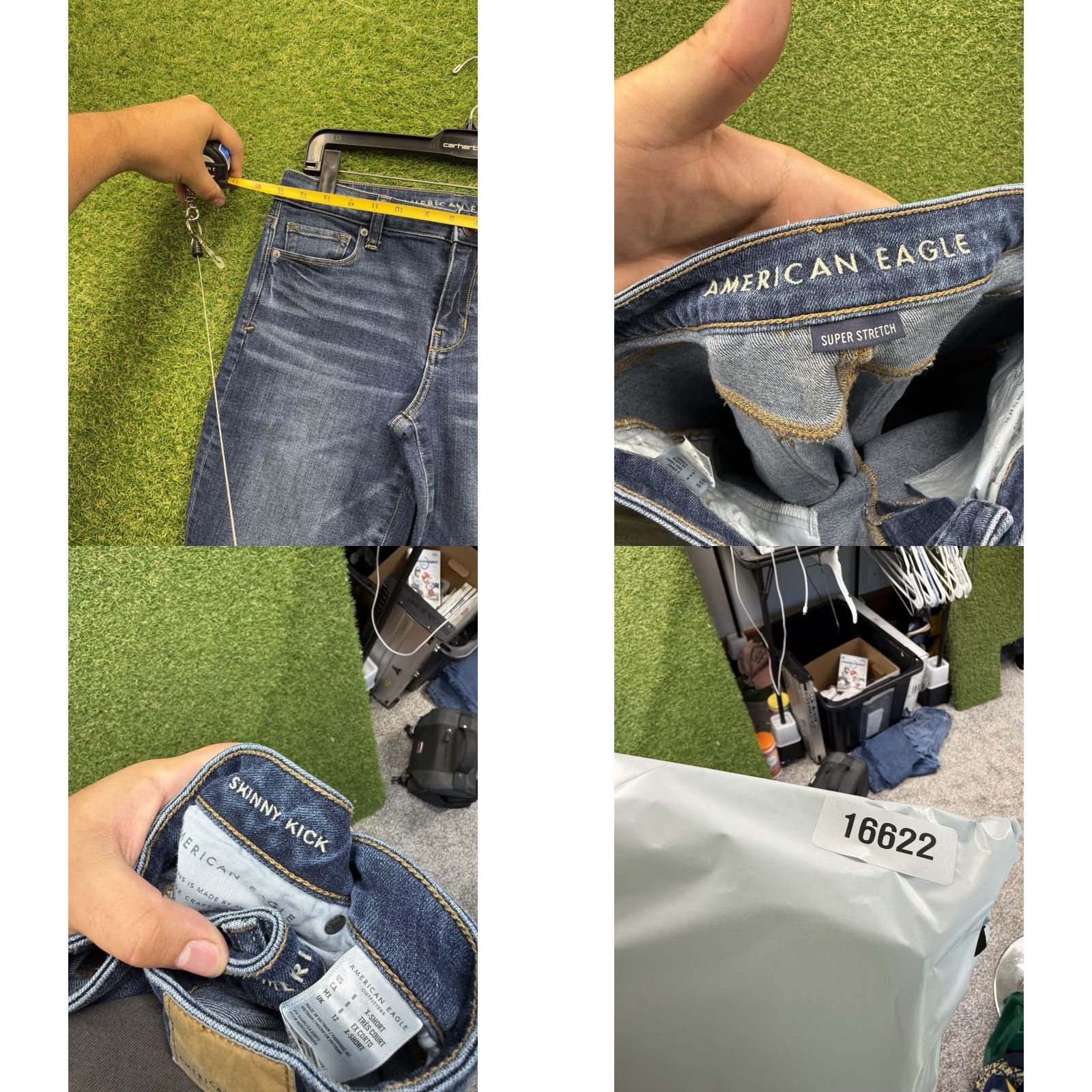 American Eagle Outfitters VINTAGE American Eagle Womens Jeans Size 8 High Rise Skinny Flared Stretch Denim Blue Casual 90s Womens Size 30" / US 8 / IT 44 - 8 Thumbnail