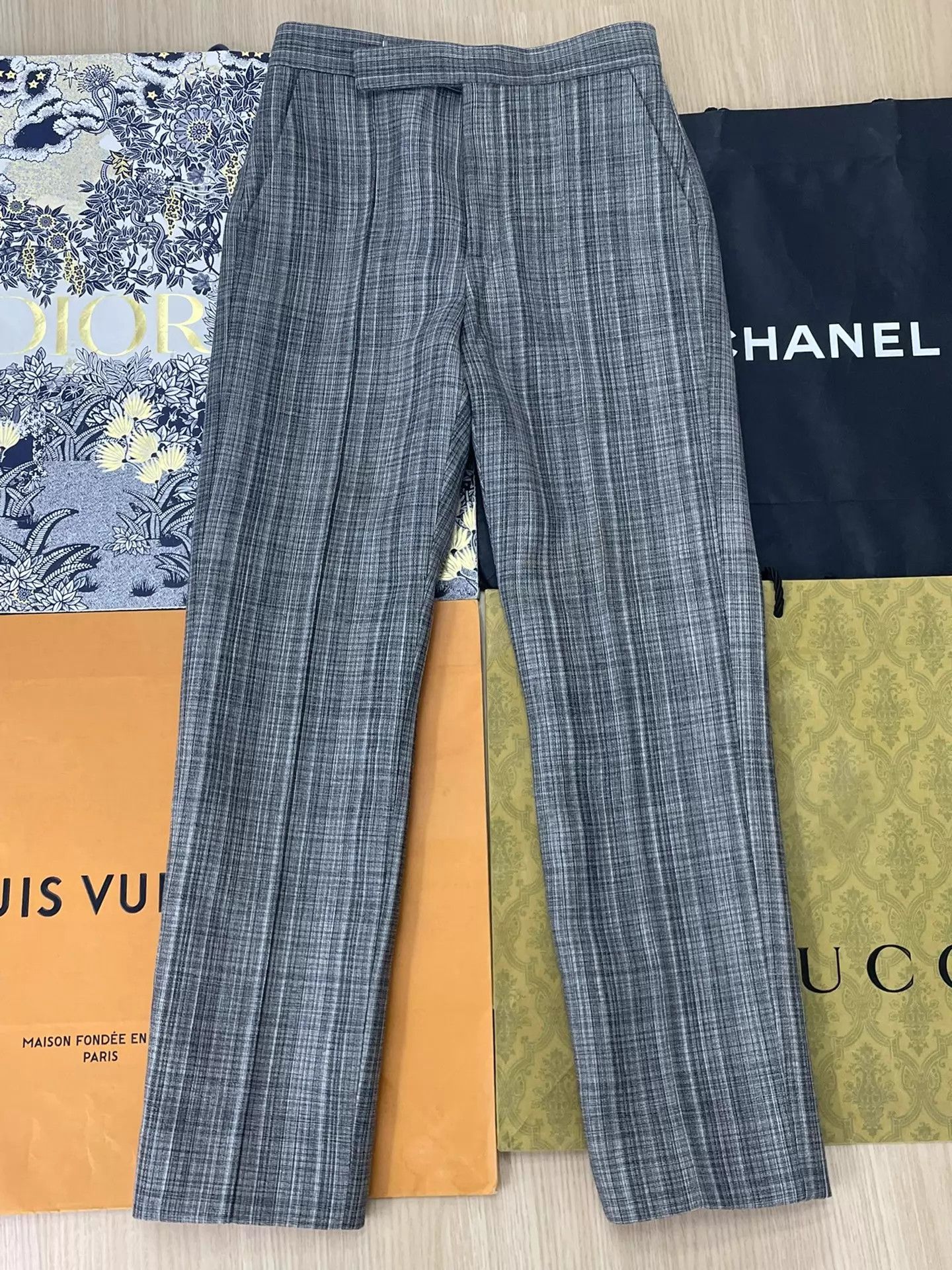 Celine Celine Color-Blocked Checked Suit Pants 36 English Size 25" / US 0 / IT 36 - 1 Thumbnail