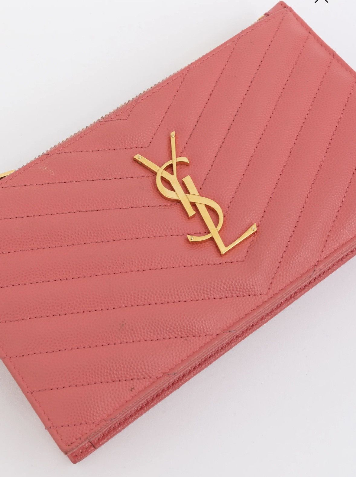 Saint Laurent Paris Authenticity Certificate ✅ YSL Leather Clutch 💗 Size ONE SIZE - 7 Thumbnail