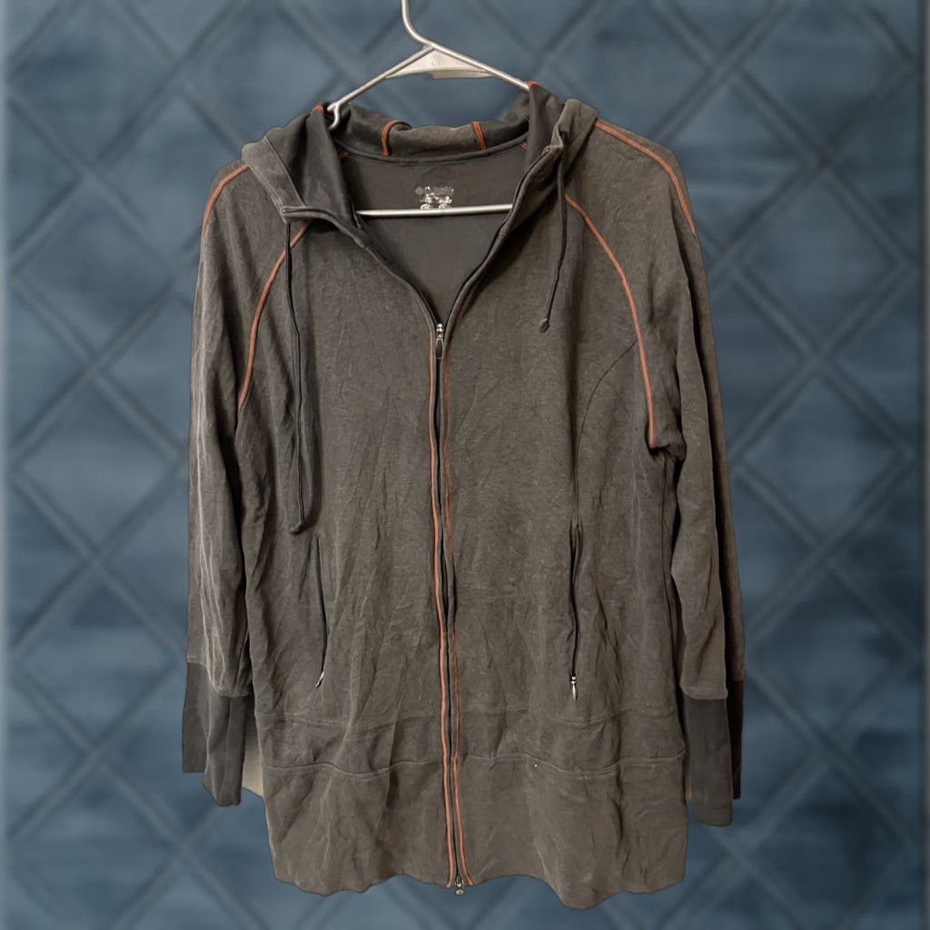 Vintage Columbia Hoodie 3/4 Sleeve Full Zip Omni-Wick Gray XL Womens Activewear Size XL / US 12-14 / IT 48-50 - 1 Thumbnail