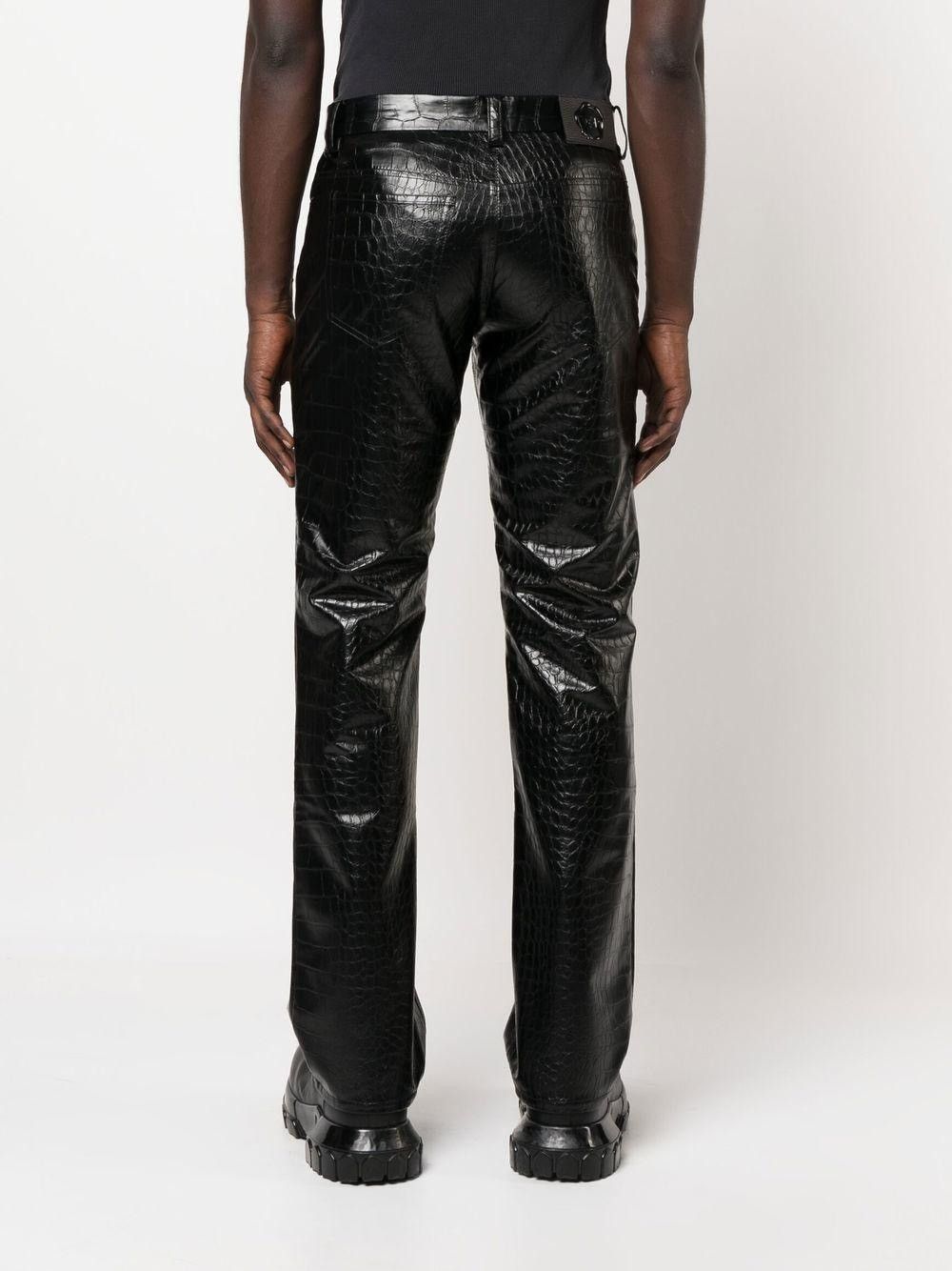 Viktor & Rolf !DS! SS23 Viktor & Rolf Crocodile Faux Leather Black Pants Size US 32 / EU 48 - 9 Thumbnail