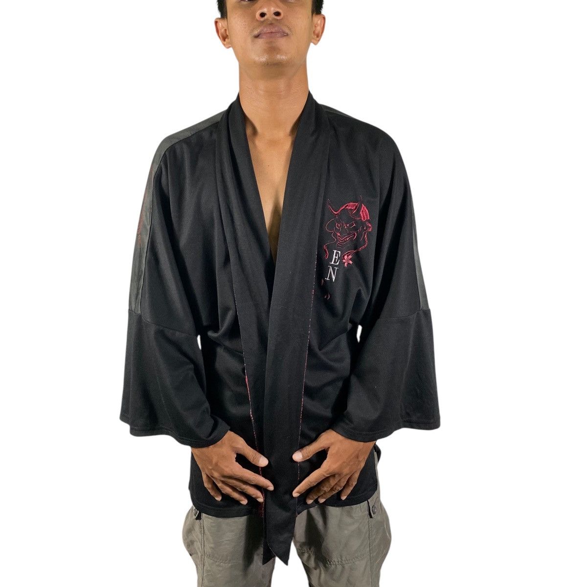 Japanese Brand Miyabi EN Cardigan Japanese Pattern Unique Kimono Haori Size US M / EU 48-50 / 2 - 2 Thumbnail