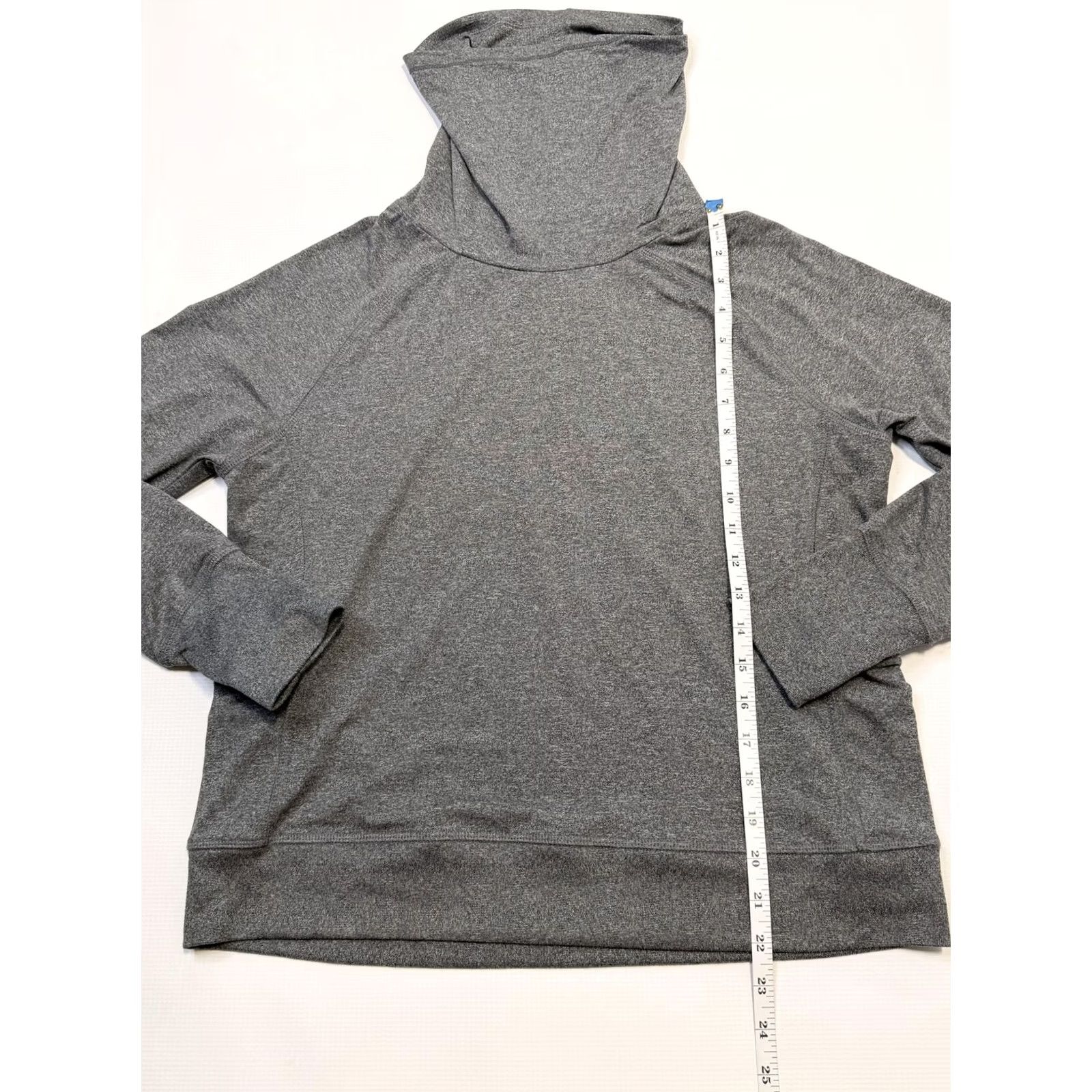Vintage 7 Diamonds Hoodie Womens Small Gray Cowl Neck Thumbholes Zip Pocket Pullover Shirt Size S / US 4 / IT 40 - 5 Thumbnail