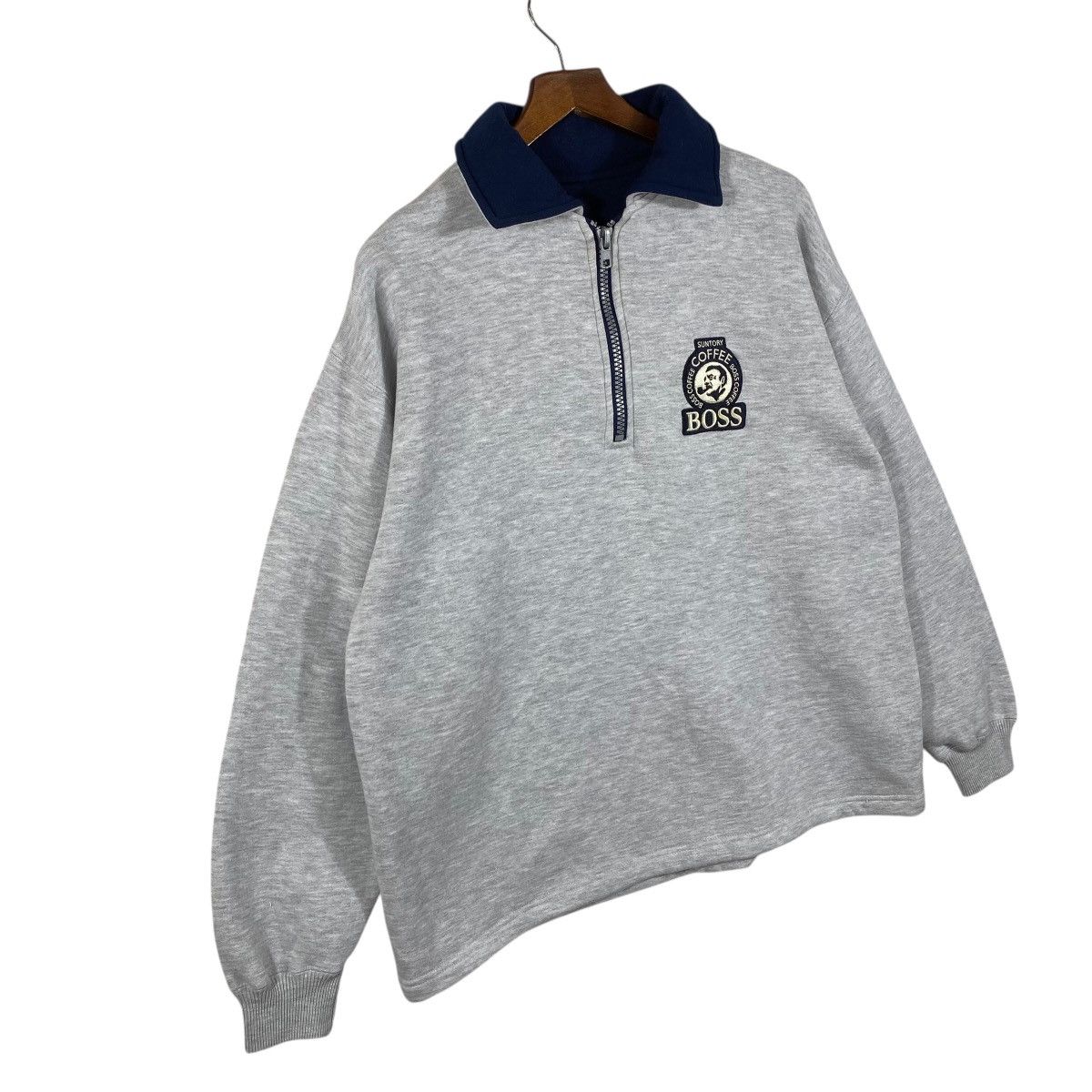Vintage Vintage Suntory Coffee Boss Half Zip Pullover Sweatshirt Size US L / EU 52-54 / 3 - 3 Thumbnail