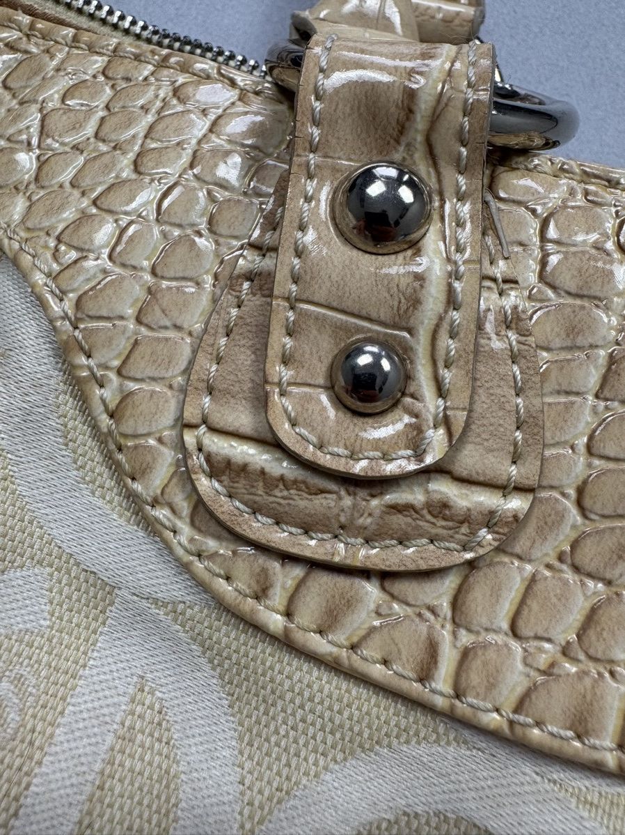 Designer Y2K Gussaci Rare Monogram Logo Faux Croc Handle Bag 2000s Size ONE SIZE - 17 Thumbnail