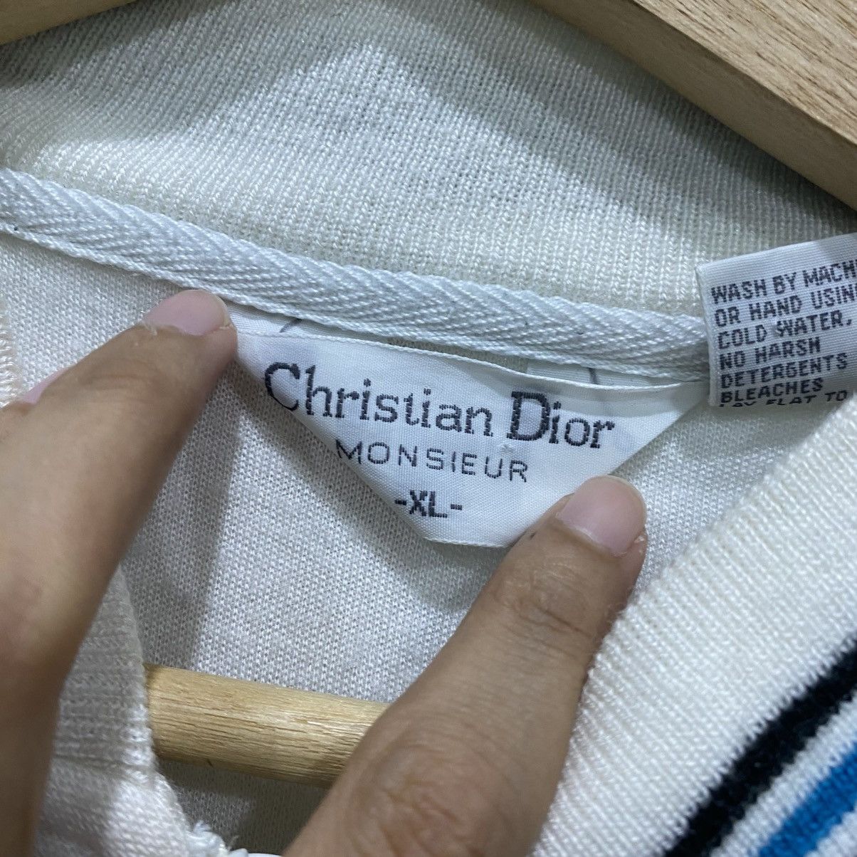 Christian Dior Monsieur Vintage Christian Dior Monsieur Striped Track Jacket White Size US XL / EU 56 / 4 - 12 Thumbnail