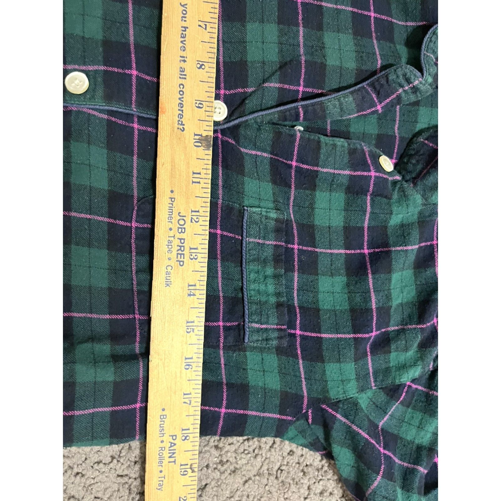 J.Crew J.CREW Women's Plaid Flannel Shirt Button-Down XS Green - Cotton Cozy Casual Top, Slim, Regular, Button-Up, All Seasons, Womens Size XS / US 0-2 / IT 36-38 - 4 Thumbnail