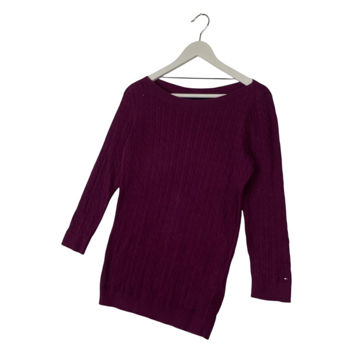 Designer × Tommy Hilfiger × Vintage Vintage Tommy Hilfiger Sweater Ladies Large Purple Size M / US 6-8 / IT 42-44 - 2 Thumbnail