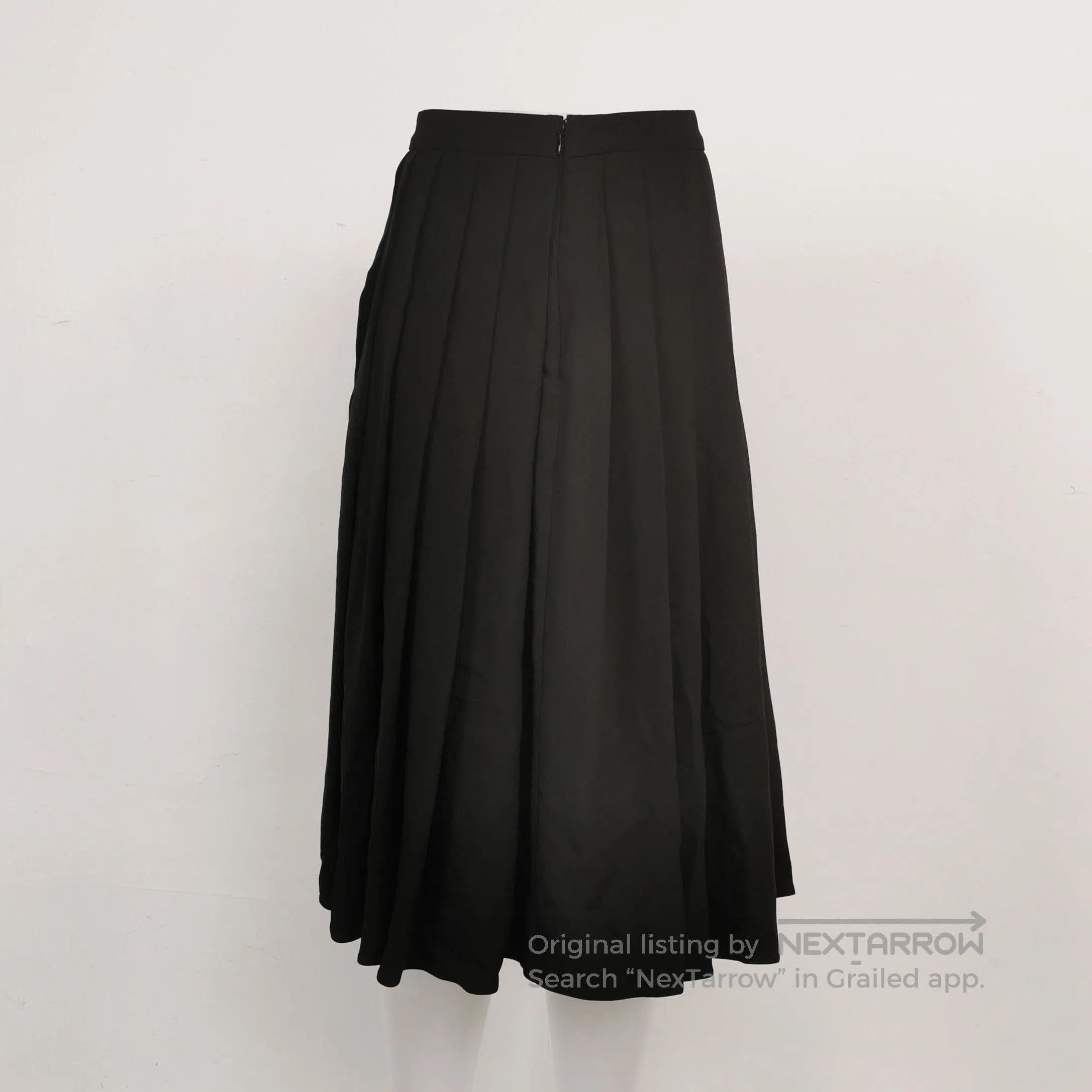 Prada Prada Pleated Black Midi Skirt for Elegant Style . Size 37" - 2 Thumbnail