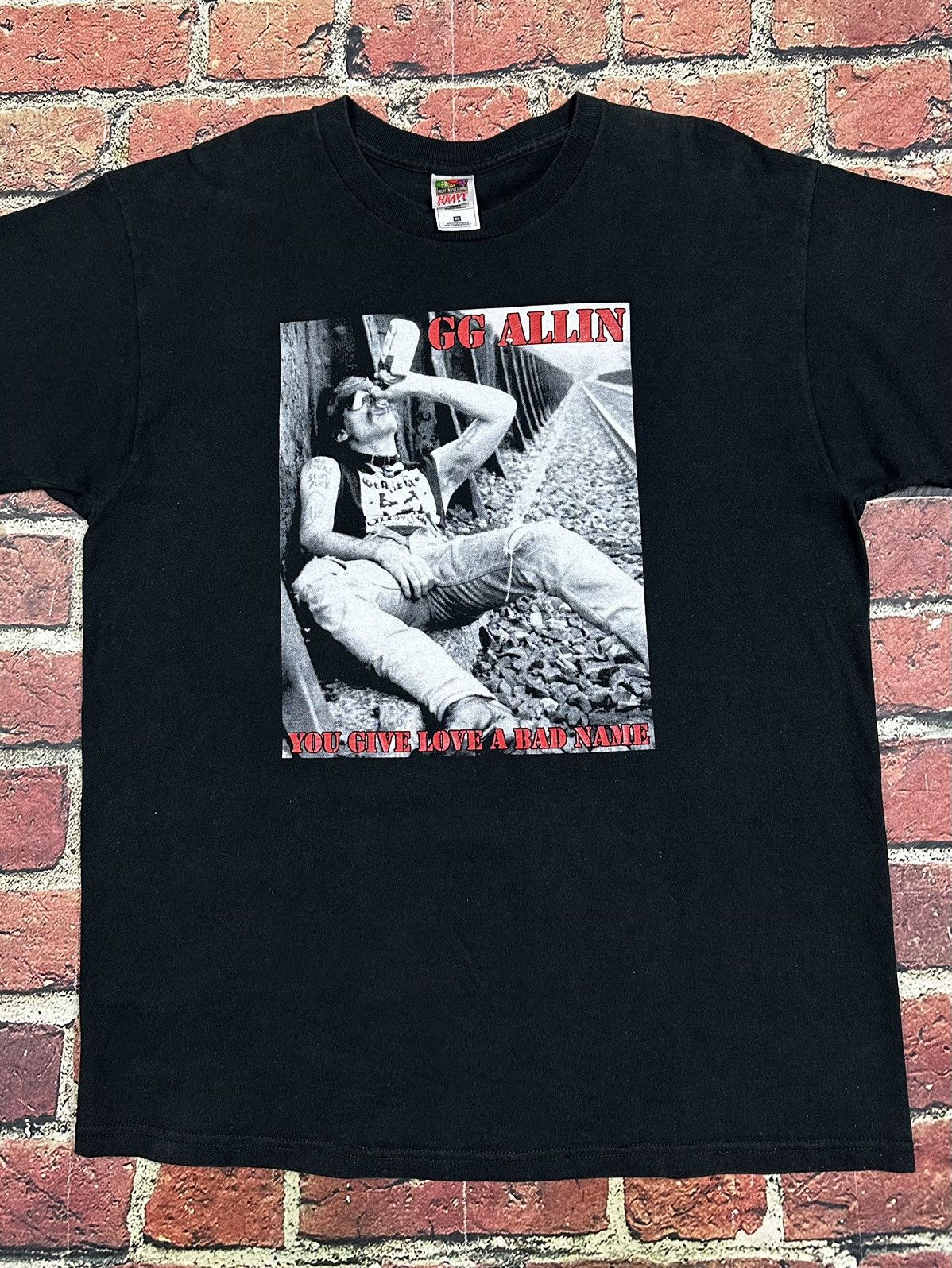Vintage GG Allin Shirt Hardcore Punk You Give Love Bad Name, image size:1198x1596