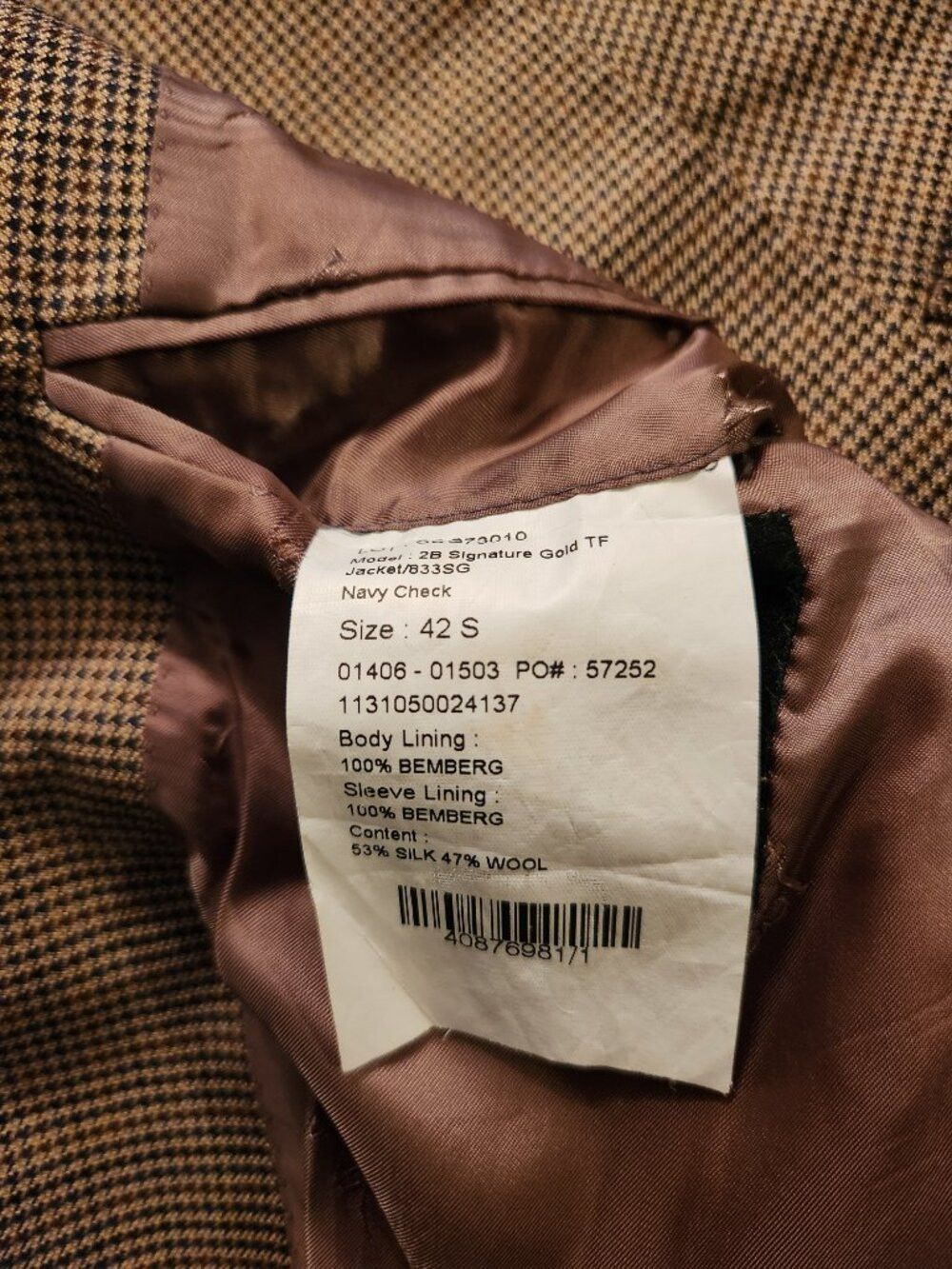 Jos. A. Bank Jos.a.bank men's 53%silk47%wool sport coat blazer jacket 42S Size 42S - 4 Thumbnail