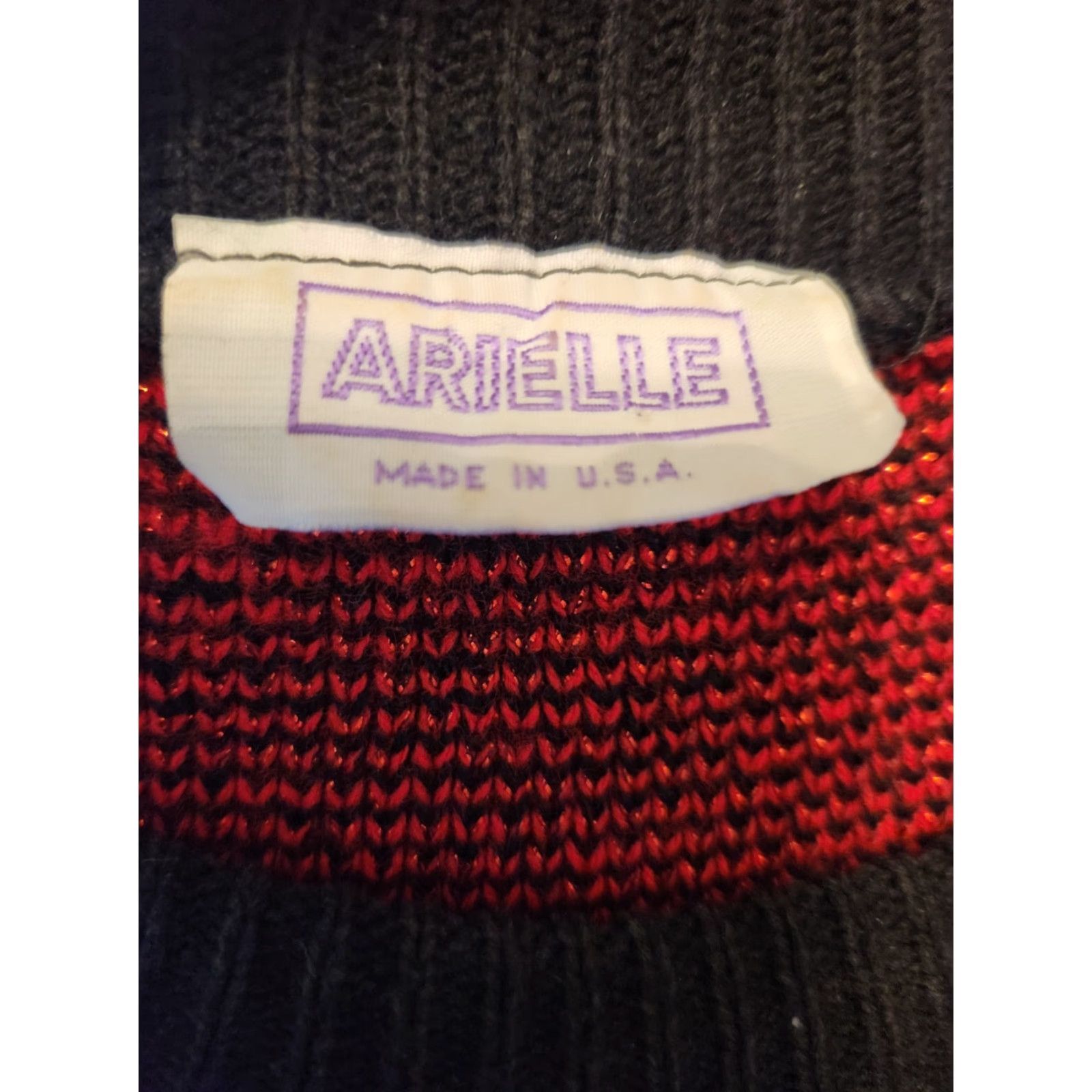Vintage VINTAGE Arielle Gothic Sweater Shirt XL Black Red Leaf Print 1980s Womens Size XL / US 12-14 / IT 48-50 - 5 Thumbnail