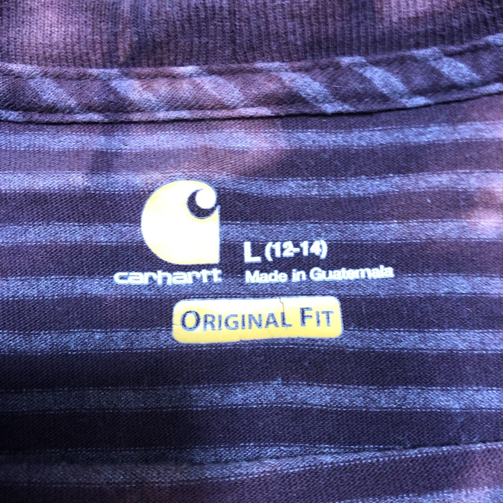Carhartt Carhartt Shirt Women L Burgundy Tie Dye Acid Wash Striped Crew Neck Short Sleeve Multicolor T-Shirt 80s Marine Outdoor Basic Regular Size L / US 10 / IT 46 - 4 Thumbnail