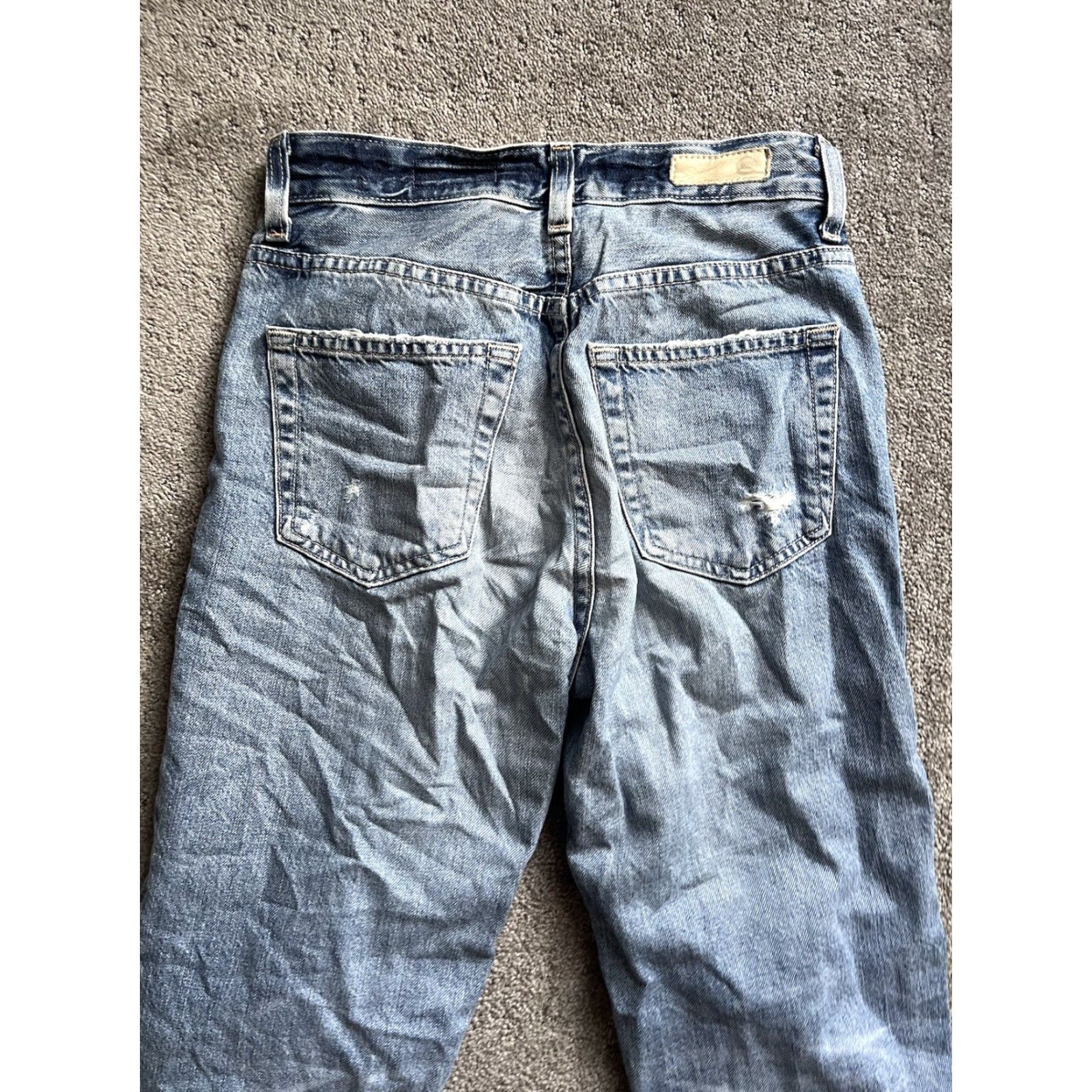 Vintage VINTAGE AG Adriano Goldschmied Jeans Womens Alexxis Straight High Rise 24 Blue Denim 90s Style Size 42" / US 20 - 2 Thumbnail