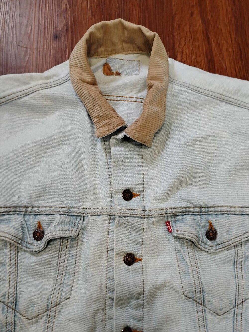Levi's Vintage Clothing Vintage Levi's Denim Jean Jacket Corduroy Collar Size US XL / EU 56 / 4 - 1 Thumbnail
