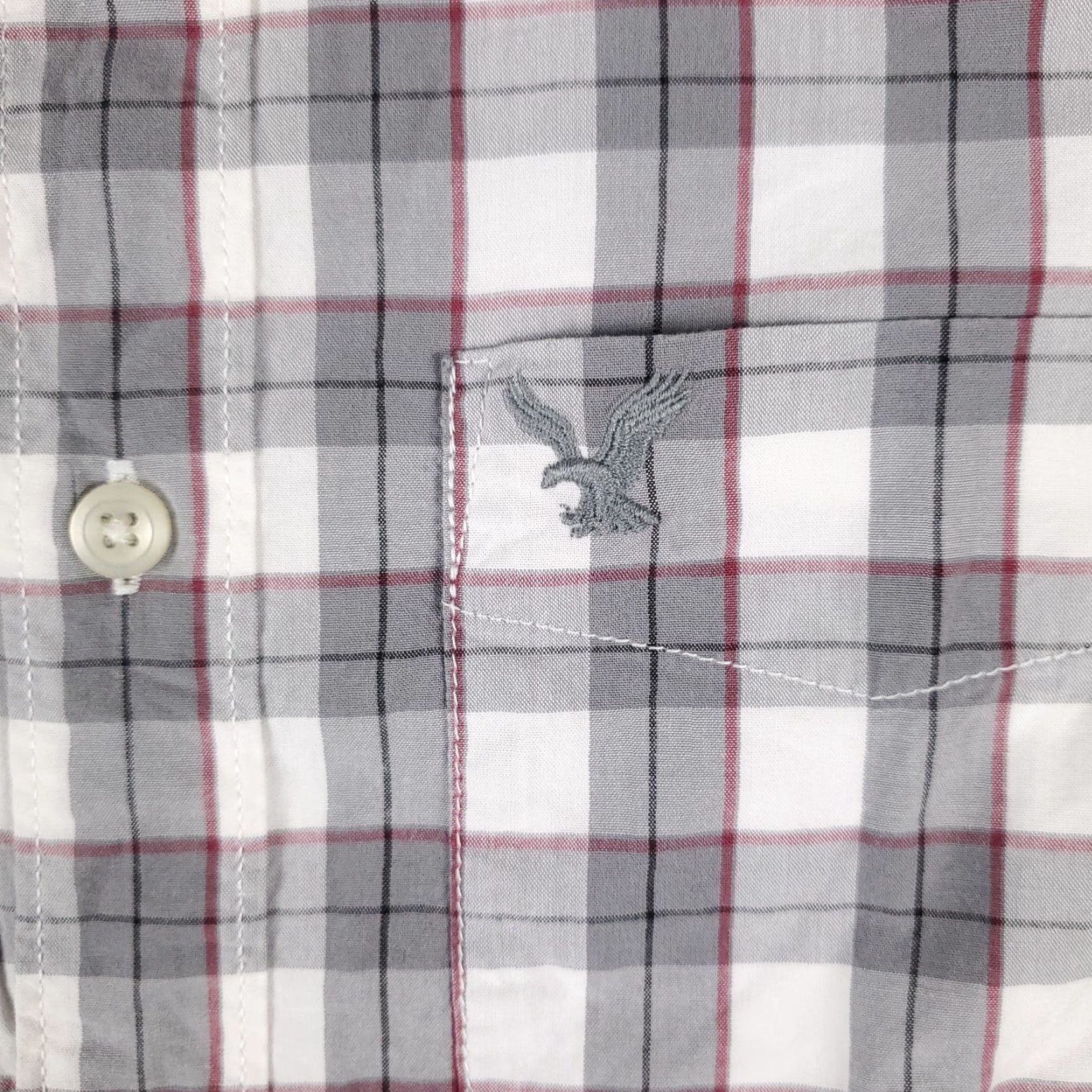 American Eagle Outfitters American Eagle Outfitters Shirt Mens XS Gray Plaid Button-Up Long Sleeve Size US XS / EU 42 / 0 - 2 Thumbnail