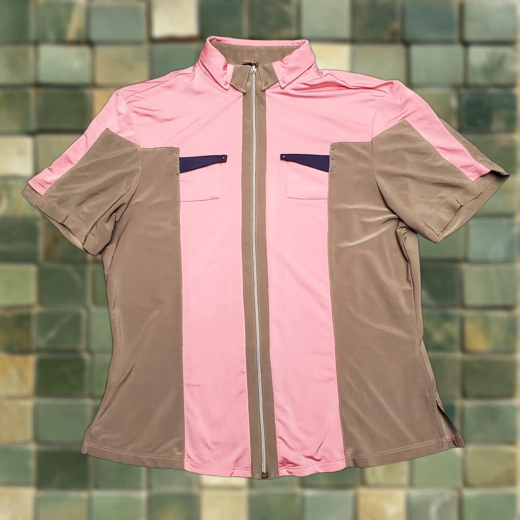 Vintage VINTAGE Jami Sadock Shirt Women Small Pink Brown Full Zip Performance Stretch Blend Golf Size S / US 4 / IT 40 - 1 Thumbnail