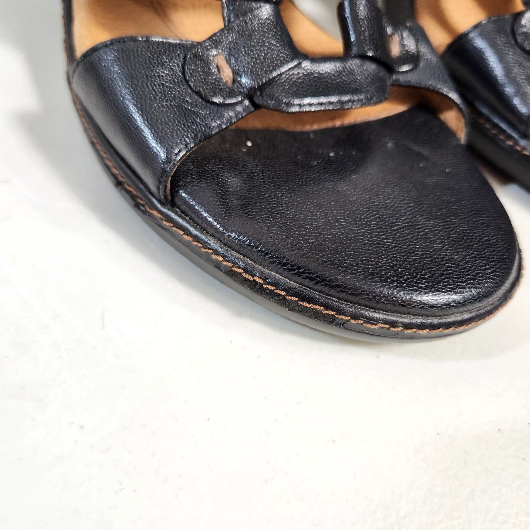 Clarks Clarks Womens Black Comfort Slip-On Heels-Size 9 Size ONE SIZE - 6 Thumbnail