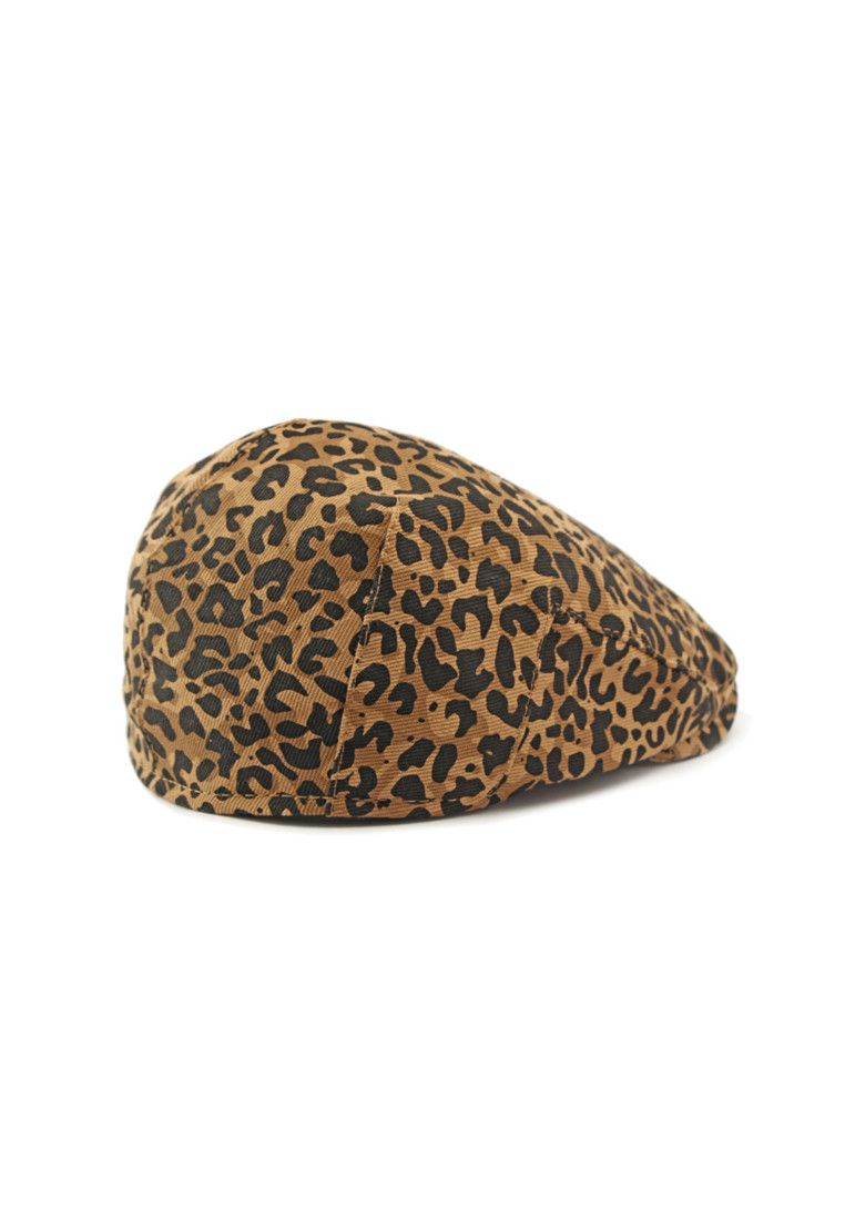 Other Brown Leopard Print Beret Hat Size ONE SIZE - 4 Thumbnail