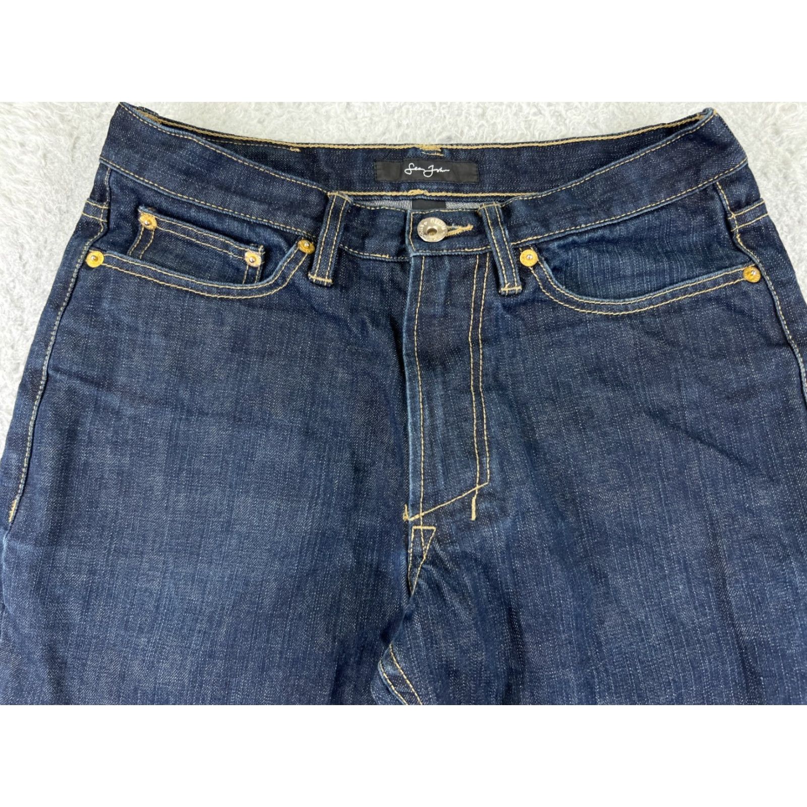Sean John Sean John Jeans Adult 30 Blue Denim Straight 100% Cotton 5-Pocket 29x29 Beltless Button Closure Hip Hop 90s Mens Regular Medium Blue Denim Jeans Size US 30 / EU 46 - 4 Thumbnail