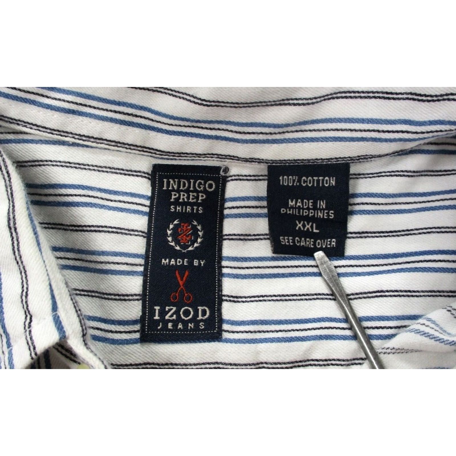 Izod VINTAGE IZOD Jeans Indigo Prep Shirt Mens 2XL XXL Long Sleeve Button Up Casual Size US XXL / EU 58 / 5 - 3 Thumbnail