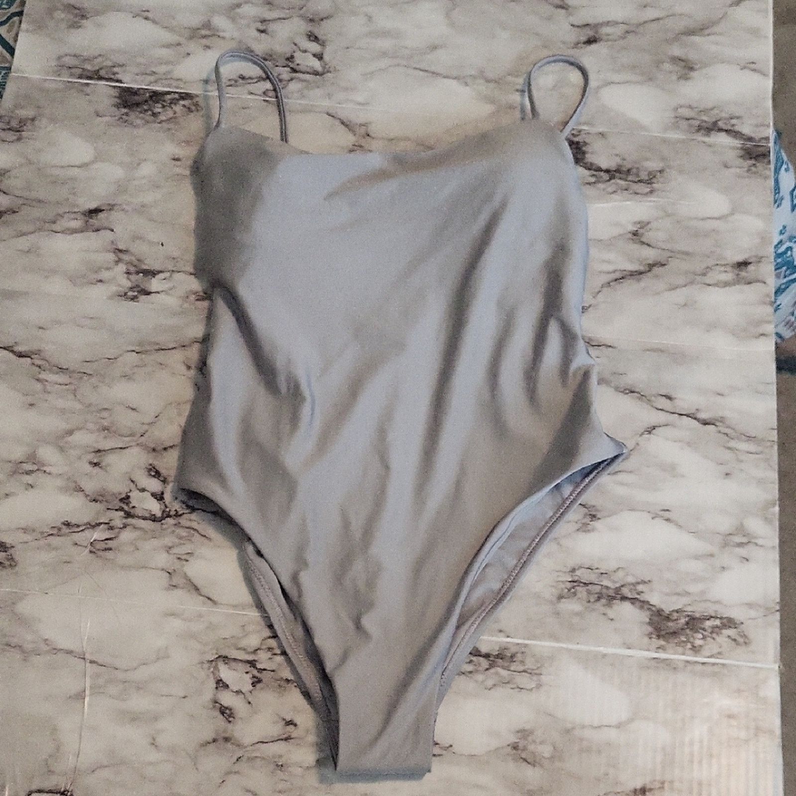 The Unbranded Brand Shade & Shore Silver Color One Piece Women Swimsuit M 8-10 Size ONE SIZE - 2 Thumbnail