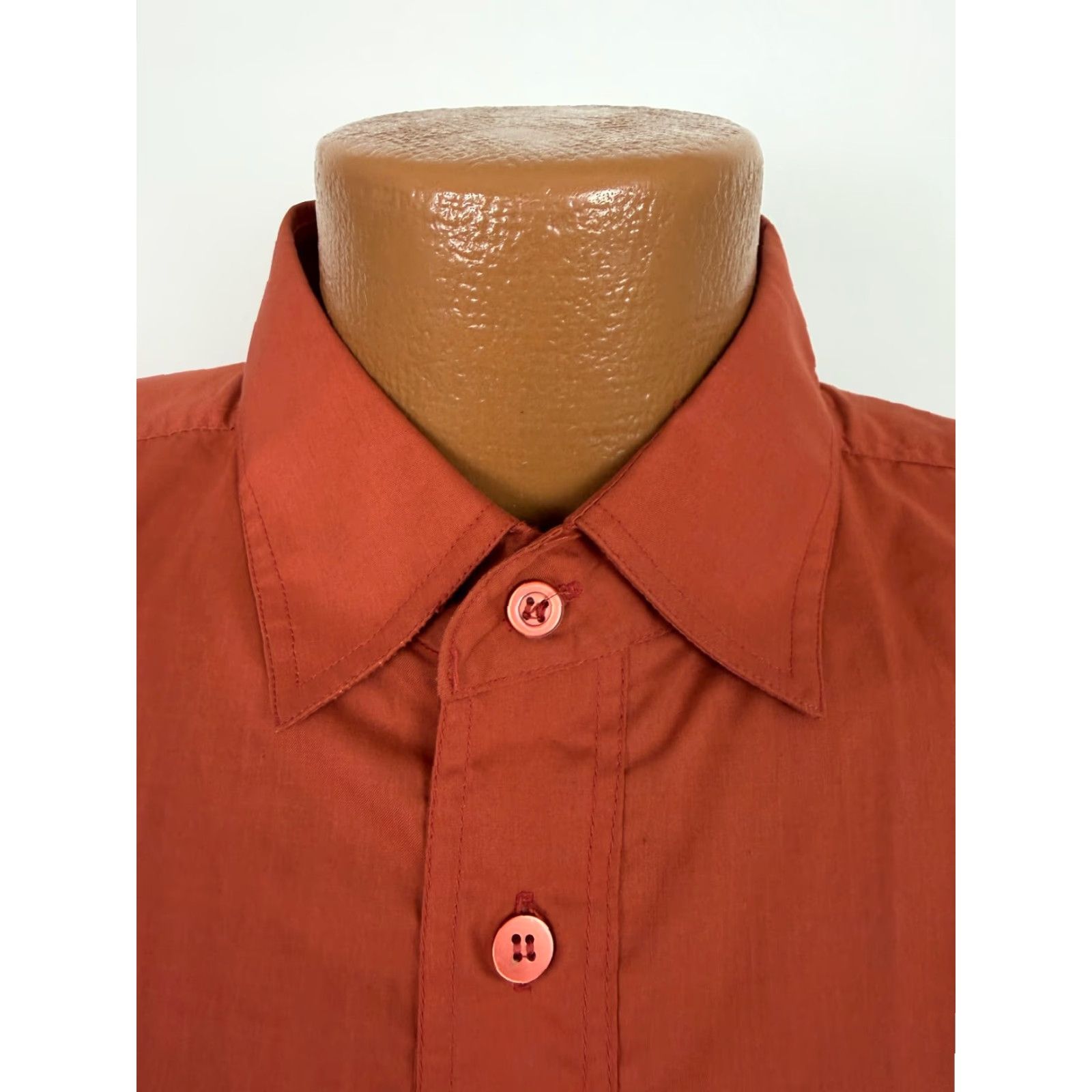 Vintage VINTAGE Expressions Button-Up Shirt Men L Orange 80s 90s Slim Long Sleeve Collared New Size US L / EU 52-54 / 3 - 4 Thumbnail