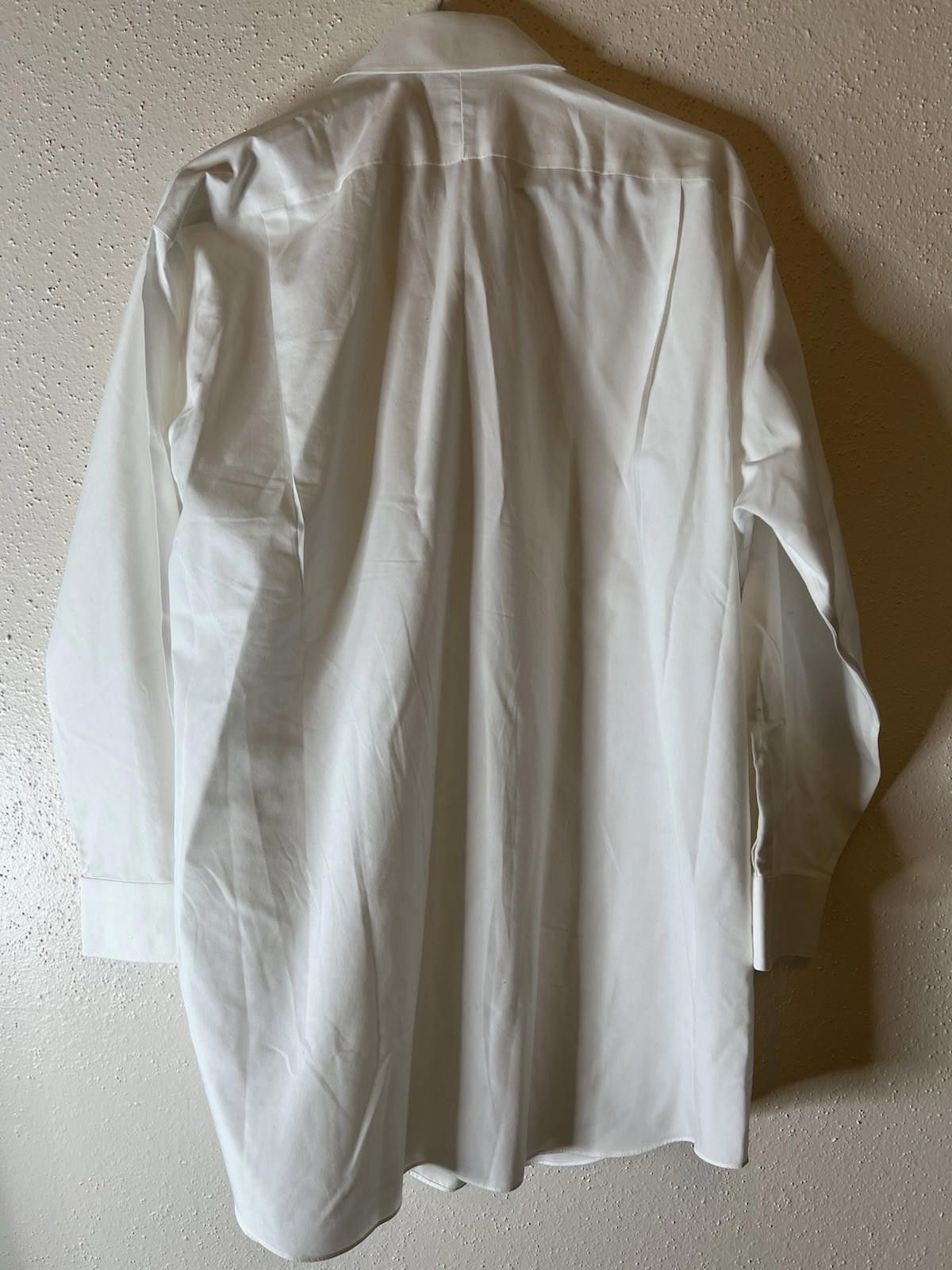 Paul Fredrick Paul Fredrick Dress Shirt 16.5 31 White Solid Cuff Cotton Size 38R - 3 Thumbnail