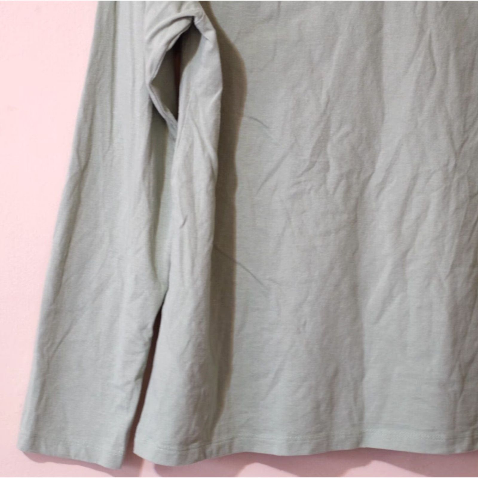 Vintage Dip Women’s M Green Longsleeve Plain T-shirt Crew Neck Organic Cotton #p43-19 Shirt Adult M Green Dip", Size M / US 6-8 / IT 42-44 - 7 Thumbnail
